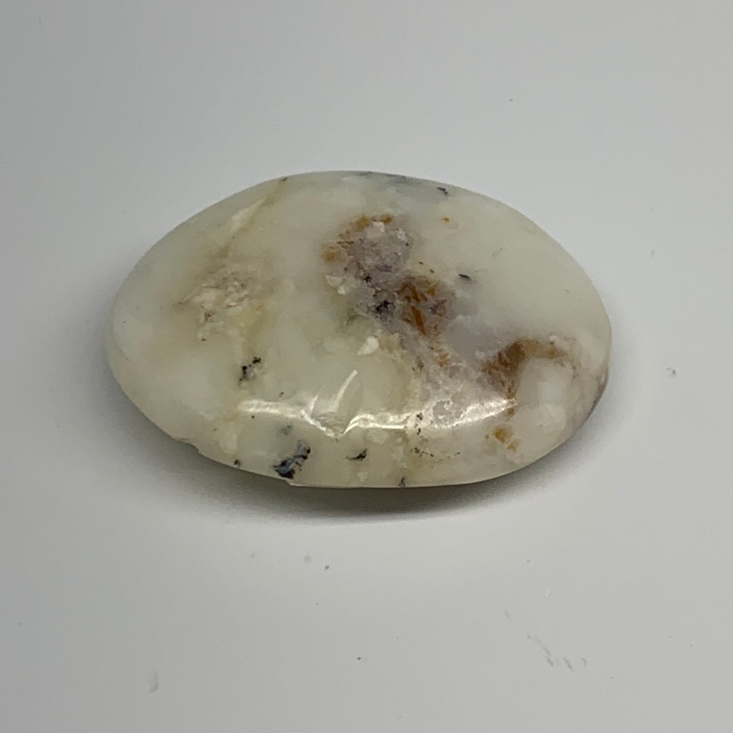 80.6g, 2.4"x2"x0.8", Dendrite Opal Palm-Stone Reiki Energy Crystal, B27828