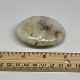 80.6g, 2.4"x2"x0.8", Dendrite Opal Palm-Stone Reiki Energy Crystal, B27828