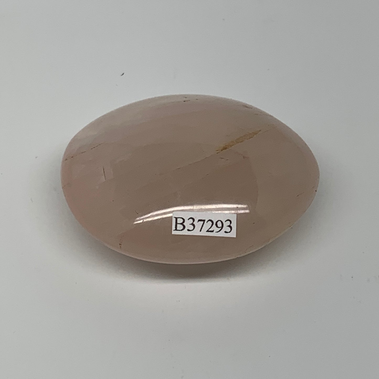 103g , 2.3"x2"x1", Natural Pink Rose Quartz Palm-stone Crystal, B37293