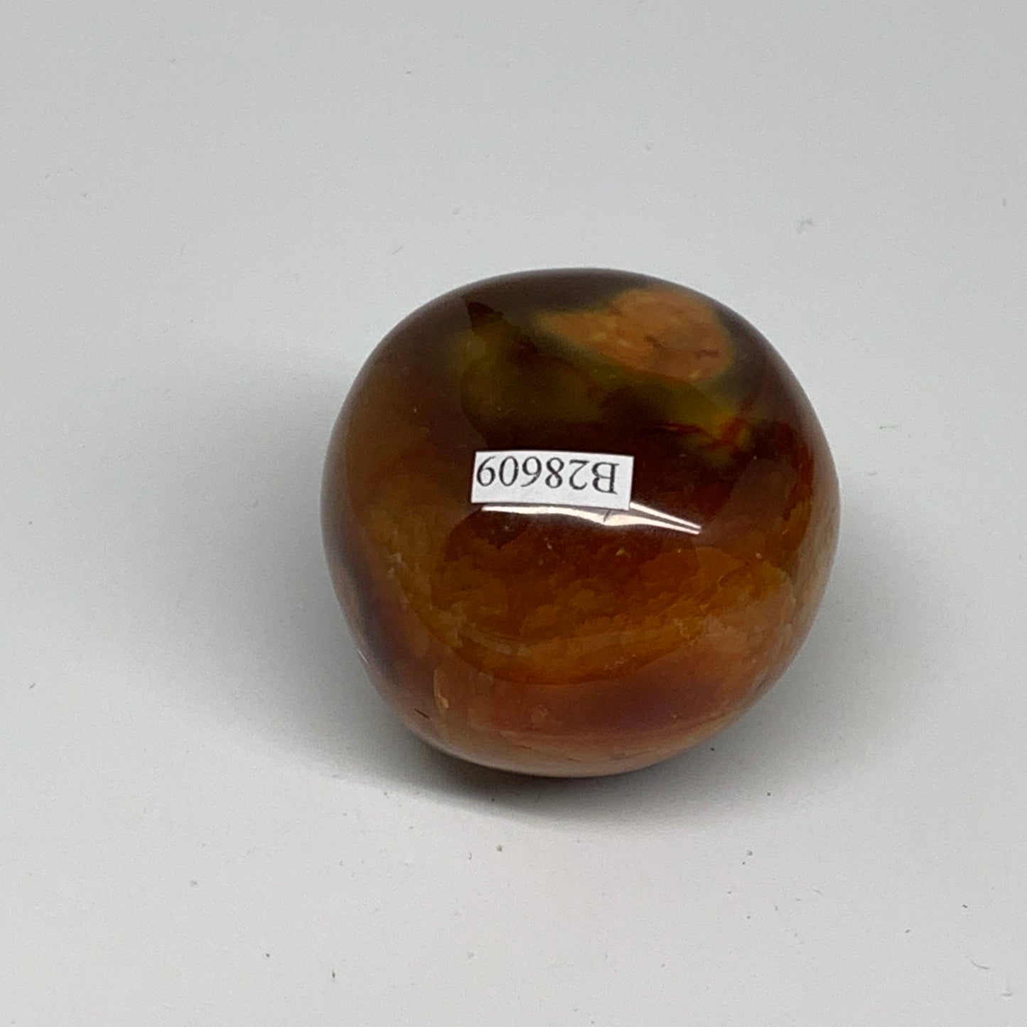 169.9g, 2"x2"x1.8", Red Carnelian Palm-Stone Gem Crystal Polished, B28609