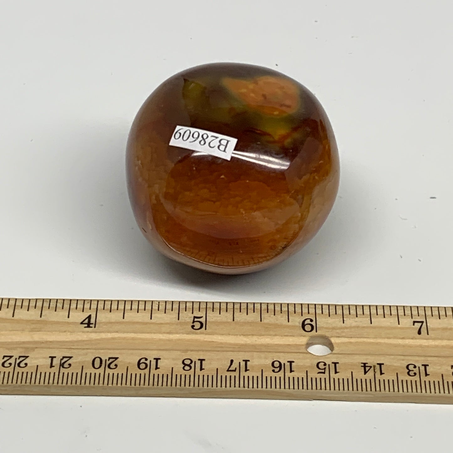 169.9g, 2"x2"x1.8", Red Carnelian Palm-Stone Gem Crystal Polished, B28609