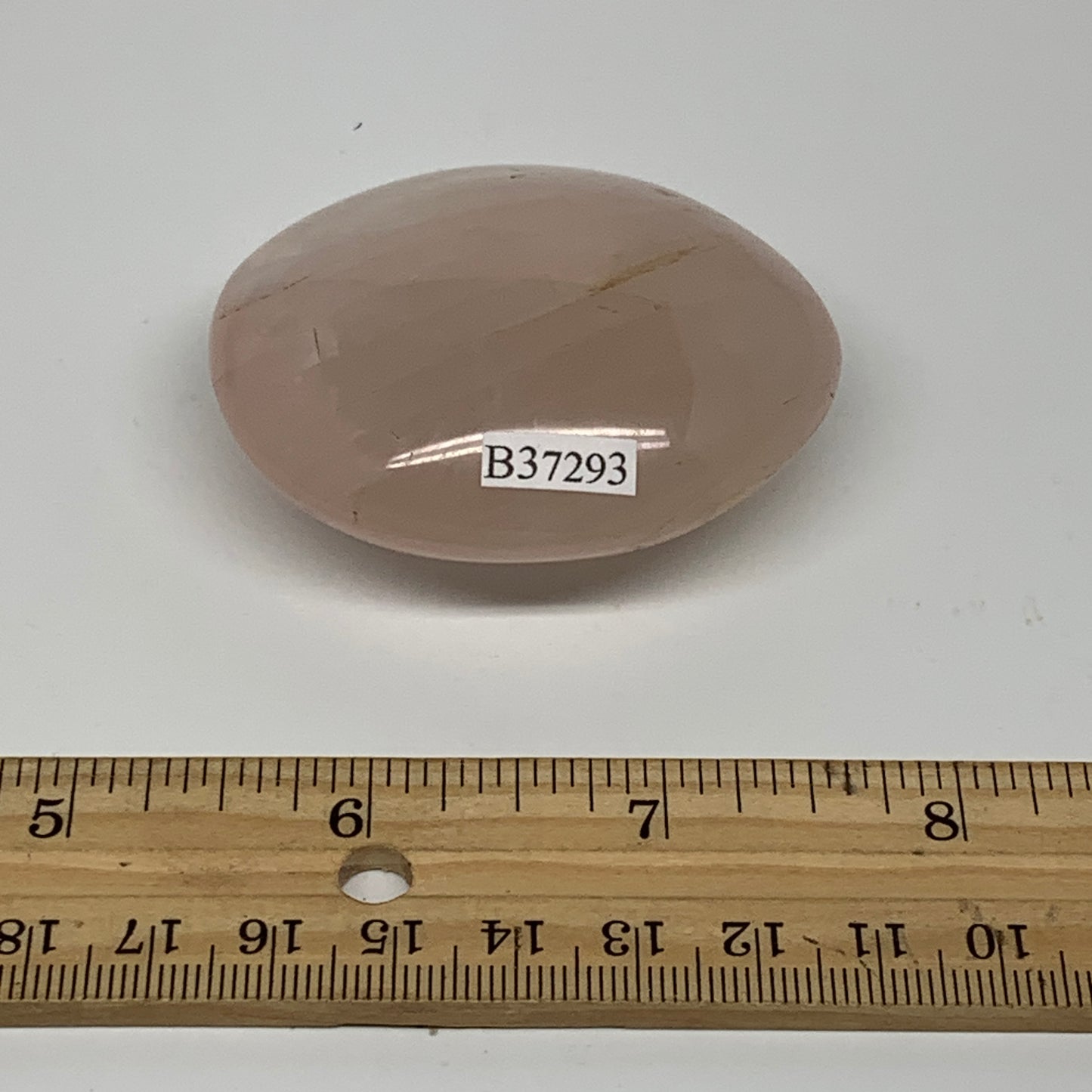 103g , 2.3"x2"x1", Natural Pink Rose Quartz Palm-stone Crystal, B37293