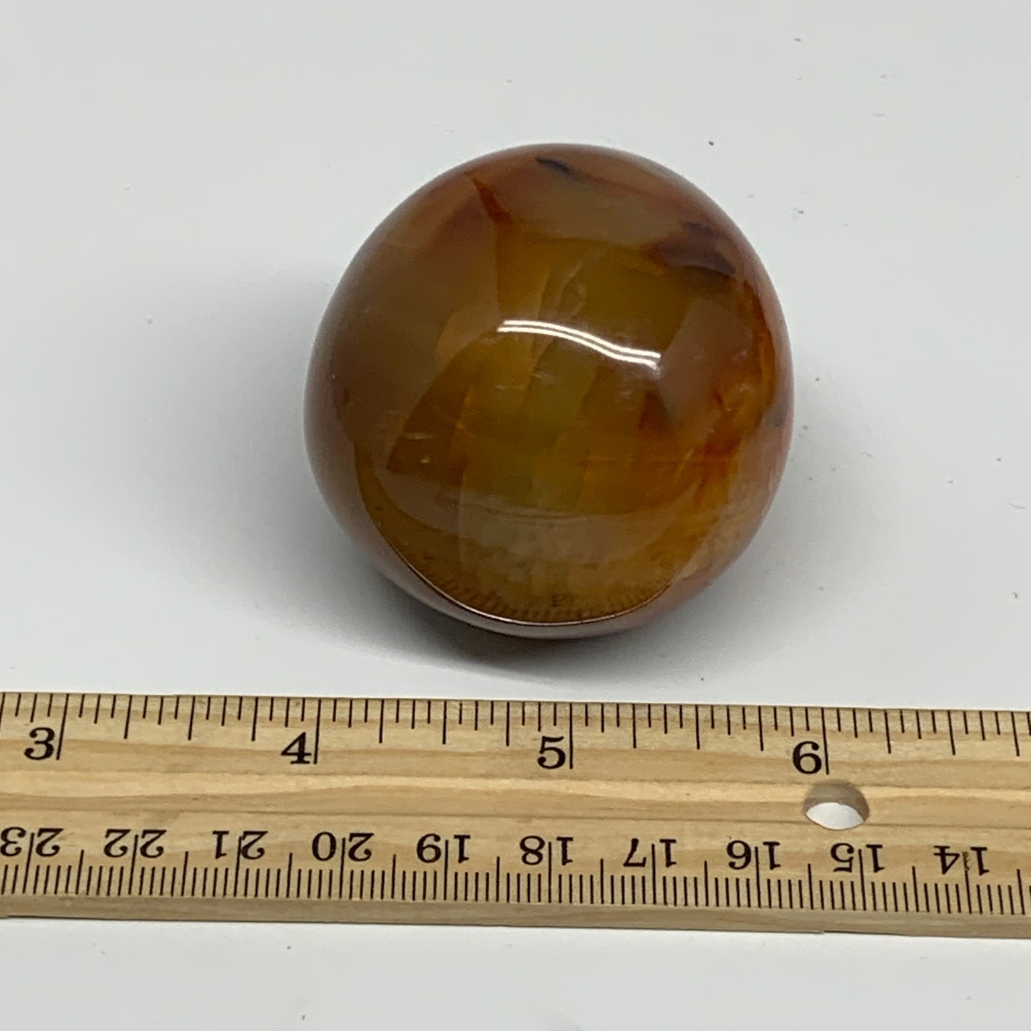 169.9g, 2"x2"x1.8", Red Carnelian Palm-Stone Gem Crystal Polished, B28609