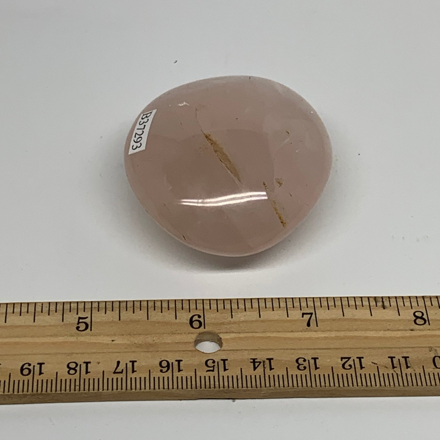 103g , 2.3"x2"x1", Natural Pink Rose Quartz Palm-stone Crystal, B37293