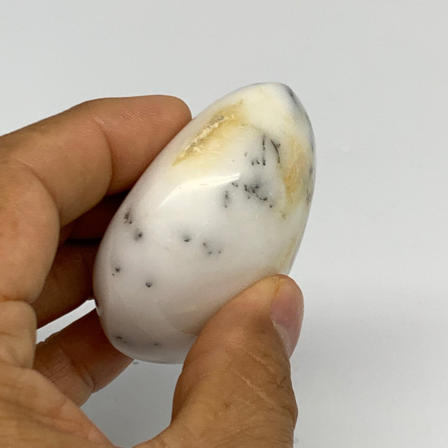 86.8g, 2.2"x2.1"x1", Dendrite Opal Palm-Stone Reiki Energy Crystal, B27829