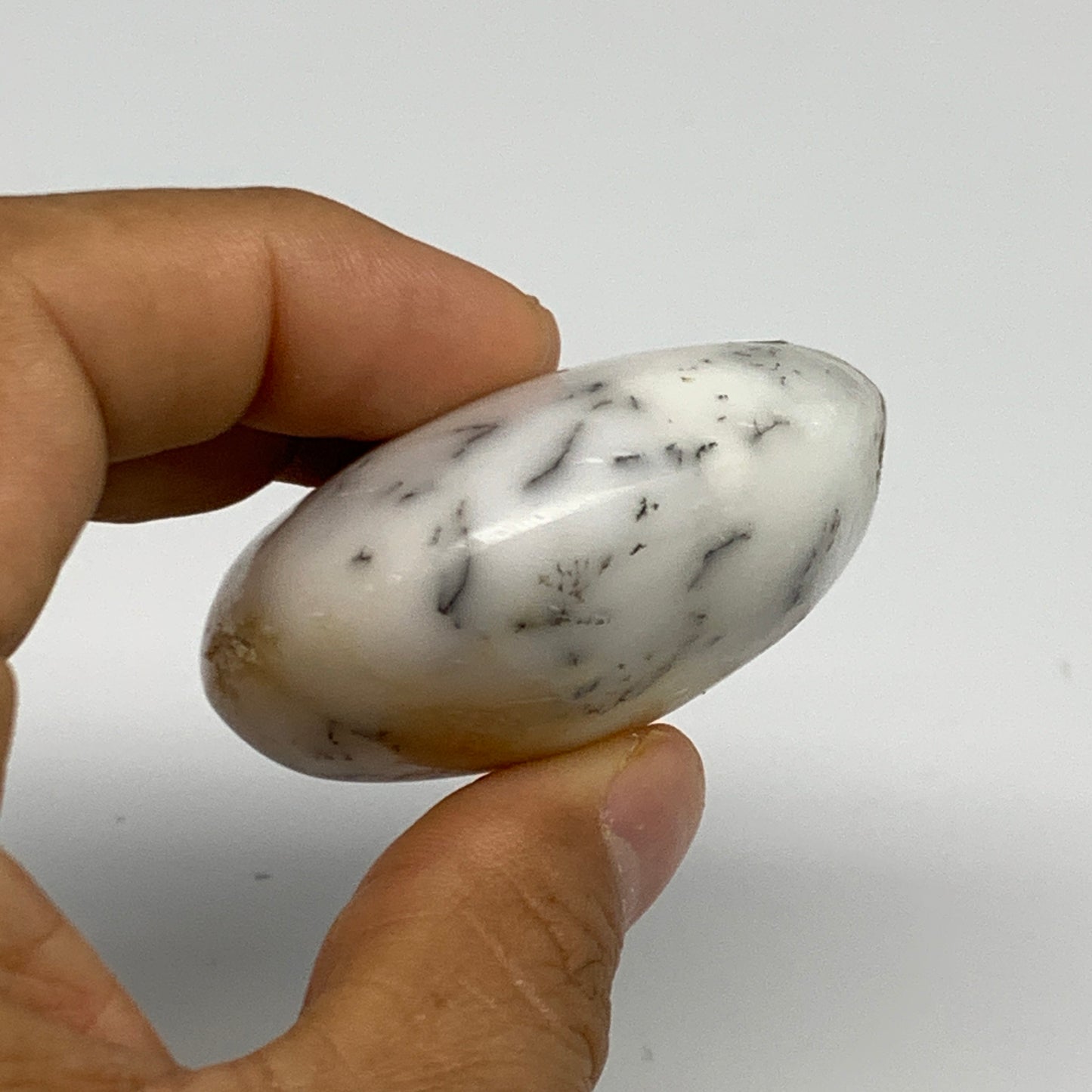 86.8g, 2.2"x2.1"x1", Dendrite Opal Palm-Stone Reiki Energy Crystal, B27829