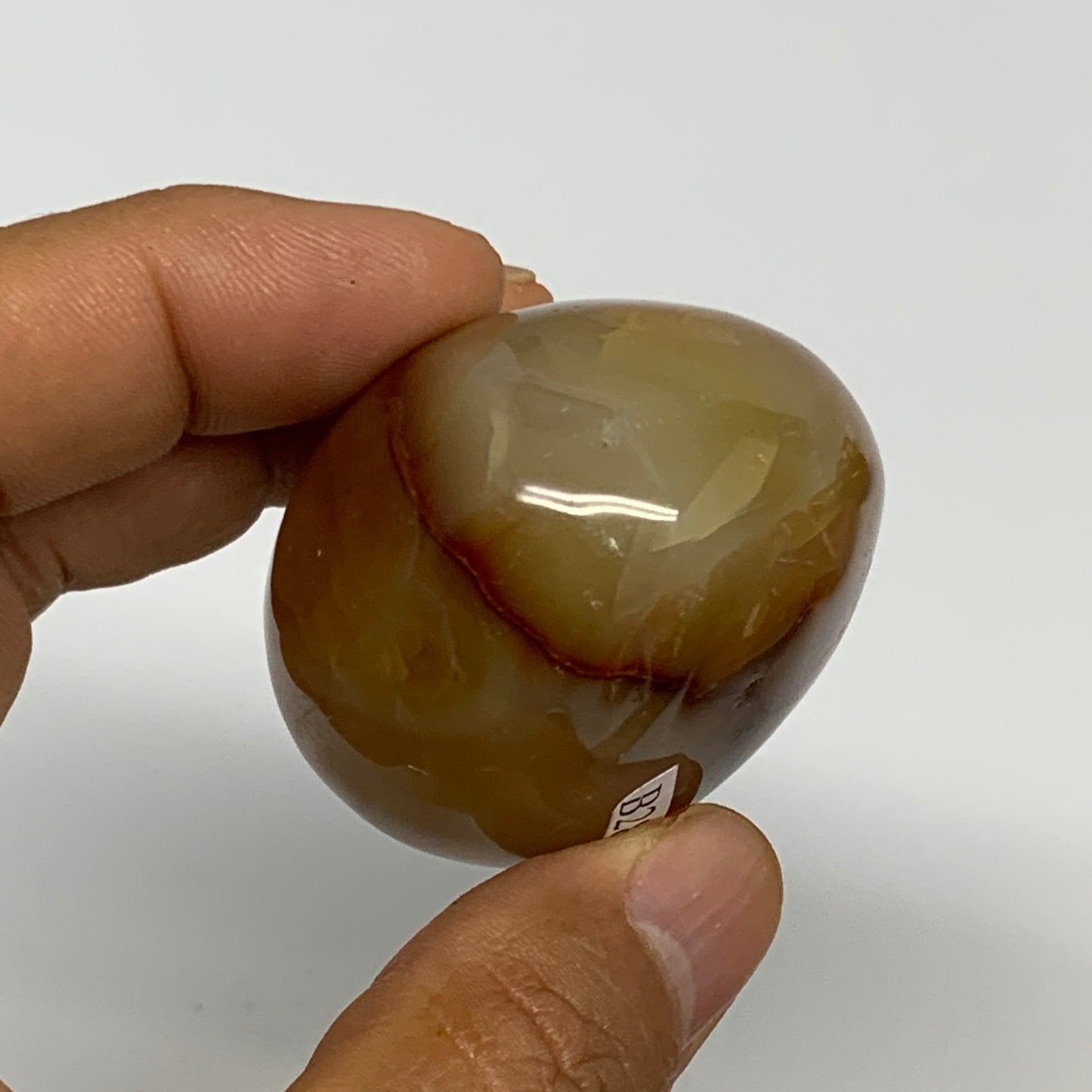 100.2g, 2"x1.6"x1.3", Red Carnelian Palm-Stone Gem Crystal Polished, B28610