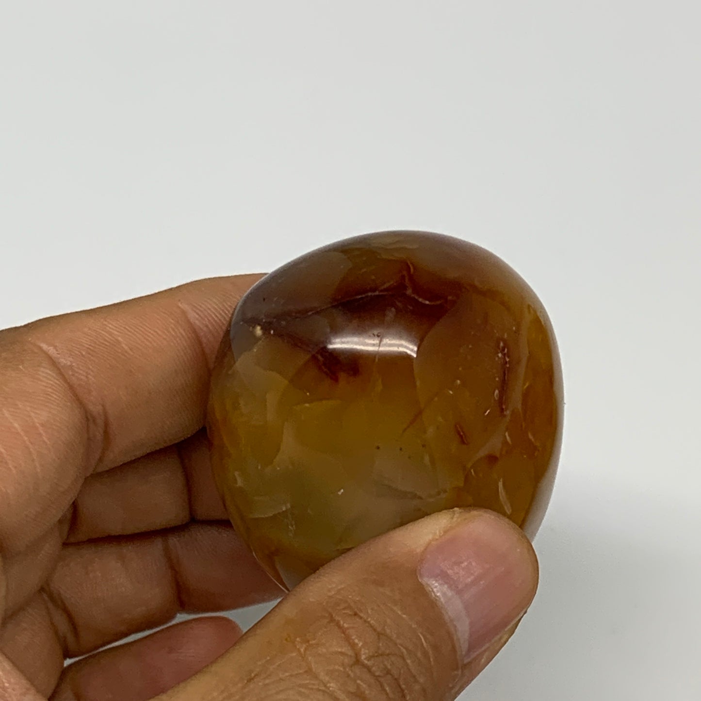 100.2g, 2"x1.6"x1.3", Red Carnelian Palm-Stone Gem Crystal Polished, B28610