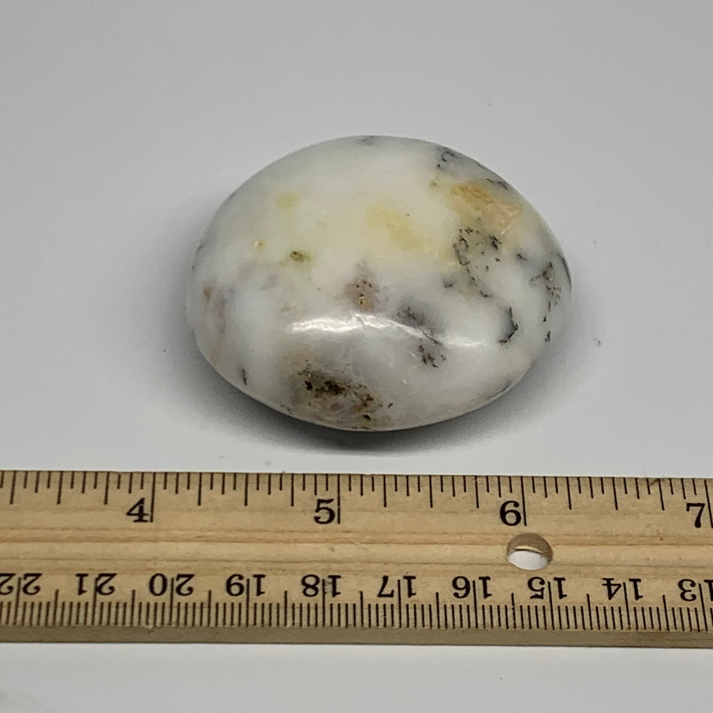 86.8g, 2.2"x2.1"x1", Dendrite Opal Palm-Stone Reiki Energy Crystal, B27829