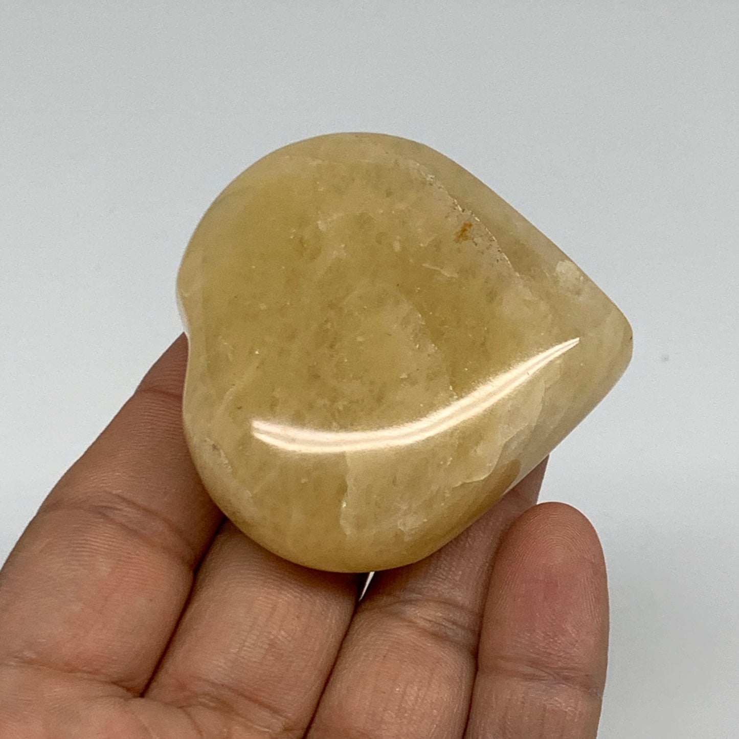 92.9g, 2.1"x2.1"x0.8" Natural Yellow Aventurine Heart Crystal Stone, B35072