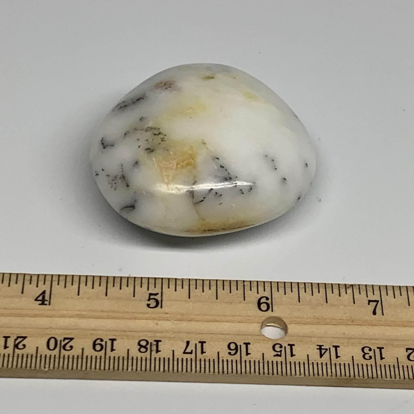 86.8g, 2.2"x2.1"x1", Dendrite Opal Palm-Stone Reiki Energy Crystal, B27829