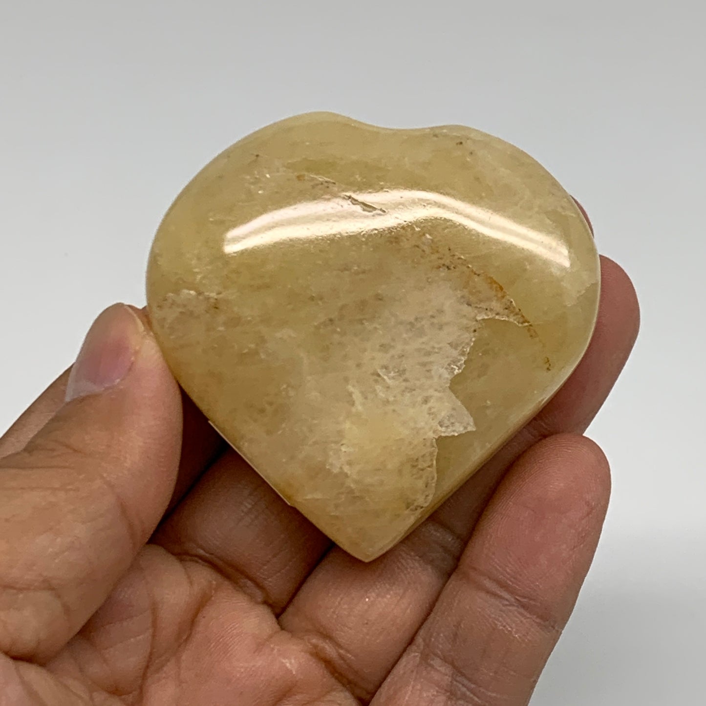92.9g, 2.1"x2.1"x0.8" Natural Yellow Aventurine Heart Crystal Stone, B35072