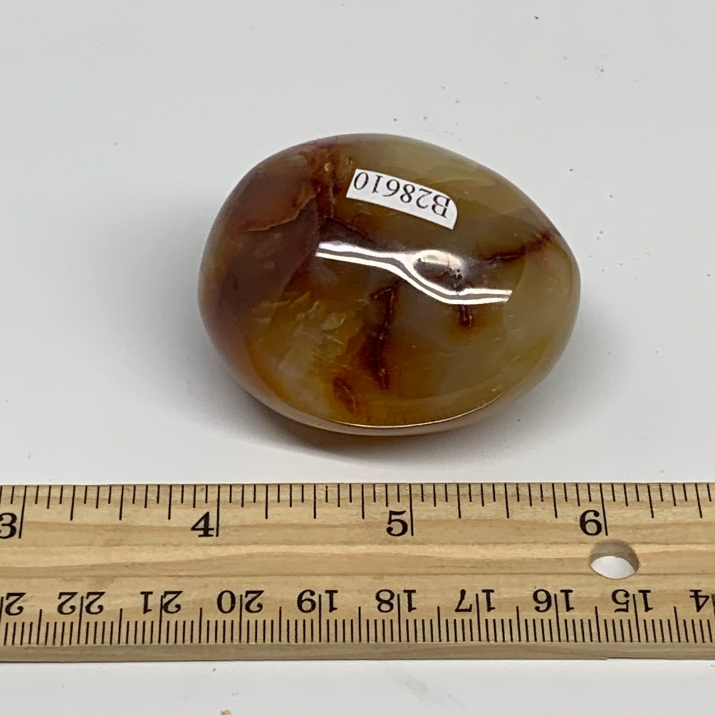 100.2g, 2"x1.6"x1.3", Red Carnelian Palm-Stone Gem Crystal Polished, B28610