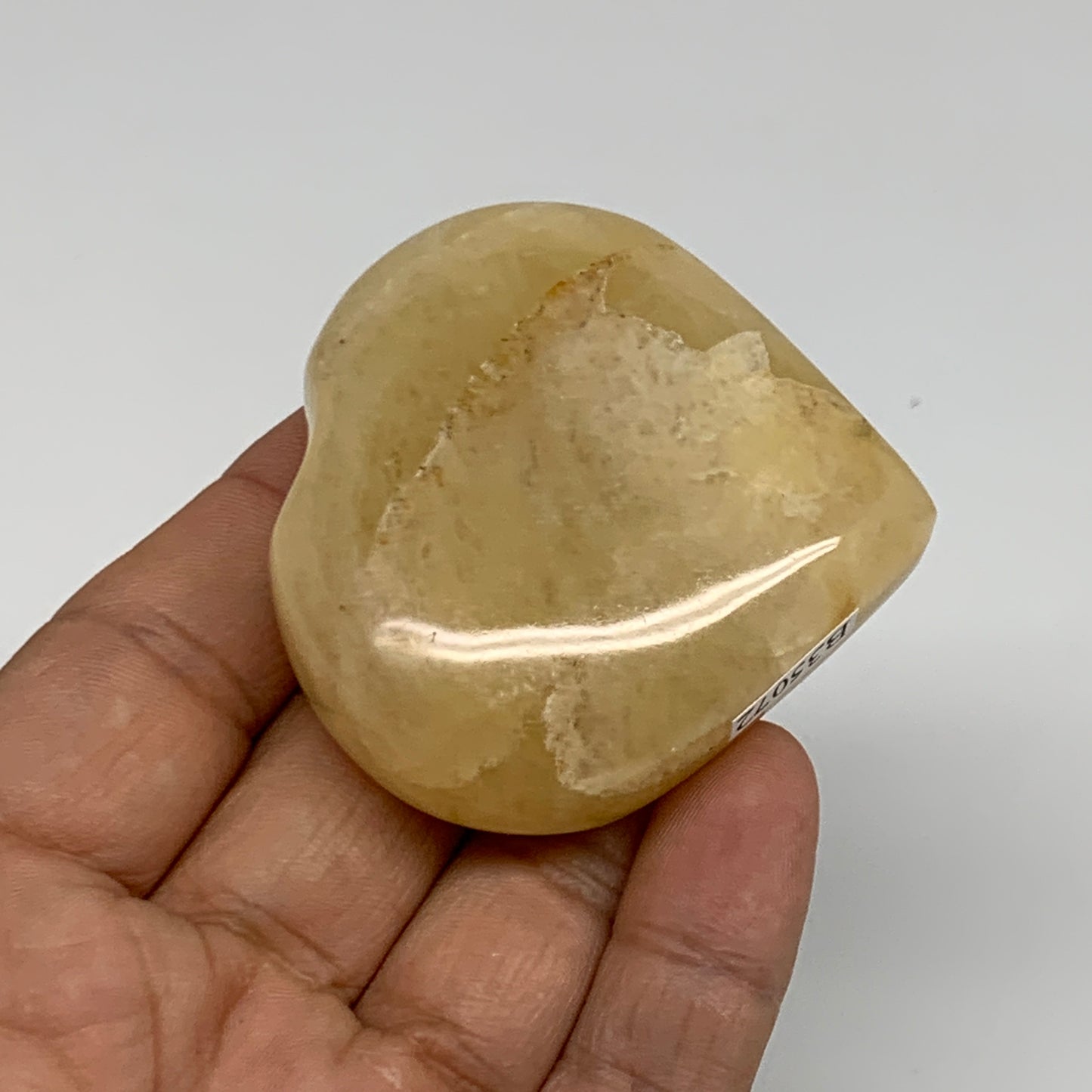 92.9g, 2.1"x2.1"x0.8" Natural Yellow Aventurine Heart Crystal Stone, B35072