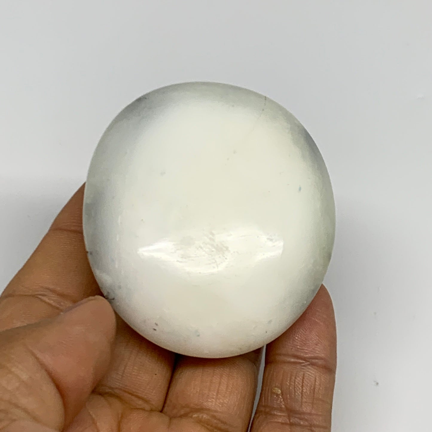 91.6g, 2.3"x2"x1", Dendrite Opal Palm-Stone Reiki Energy Crystal, B27830