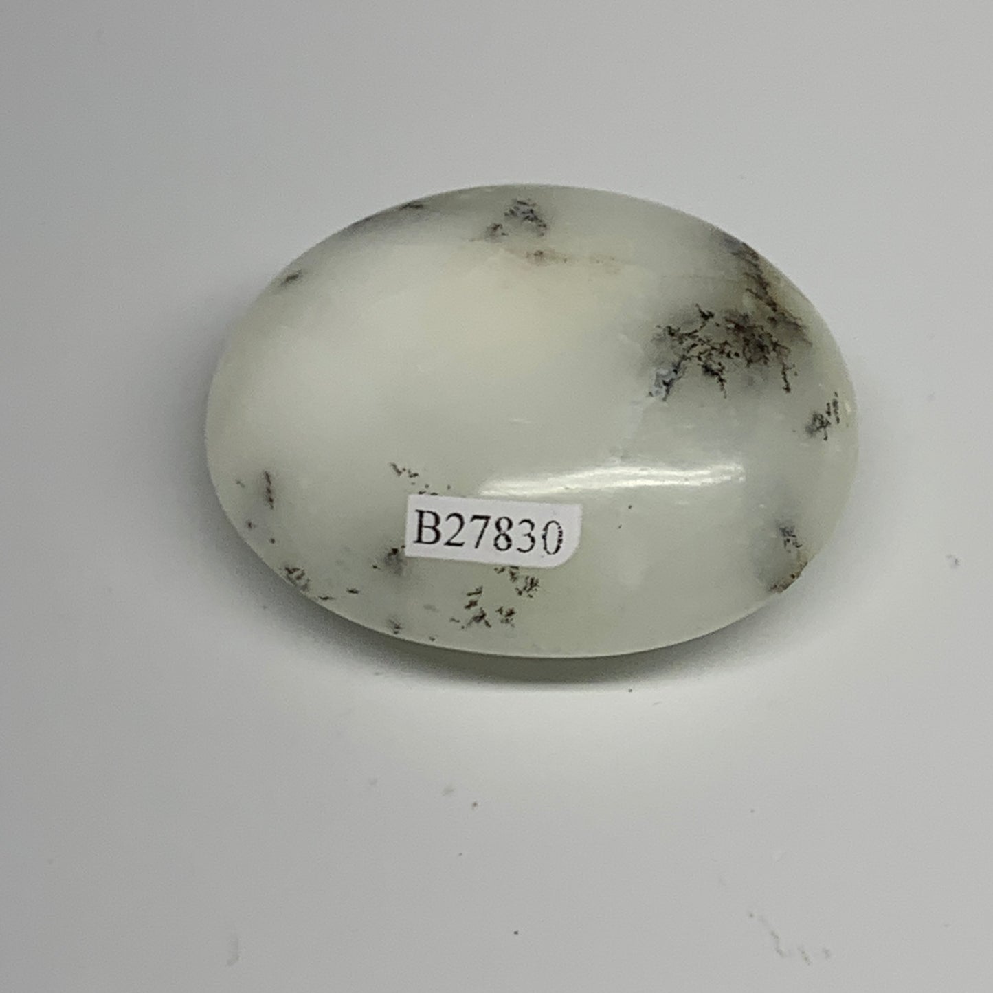 91.6g, 2.3"x2"x1", Dendrite Opal Palm-Stone Reiki Energy Crystal, B27830