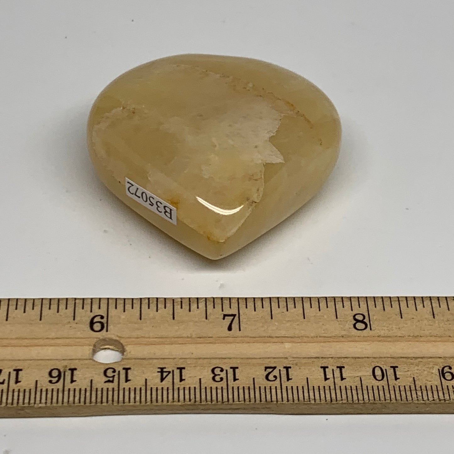 92.9g, 2.1"x2.1"x0.8" Natural Yellow Aventurine Heart Crystal Stone, B35072