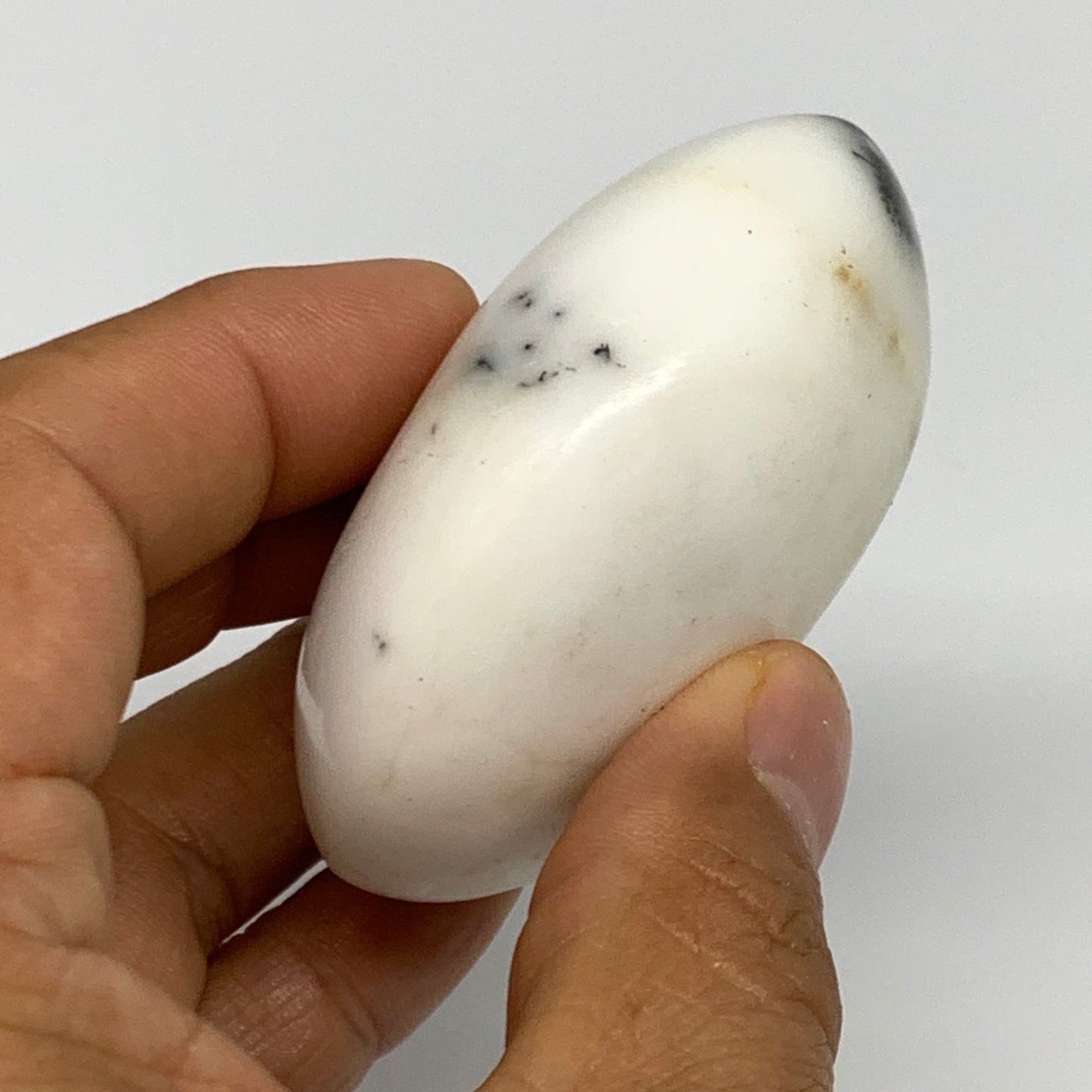 102.9g, 2.4"x1.9"x1.1", Dendrite Opal Palm-Stone Reiki Energy Crystal, B27833