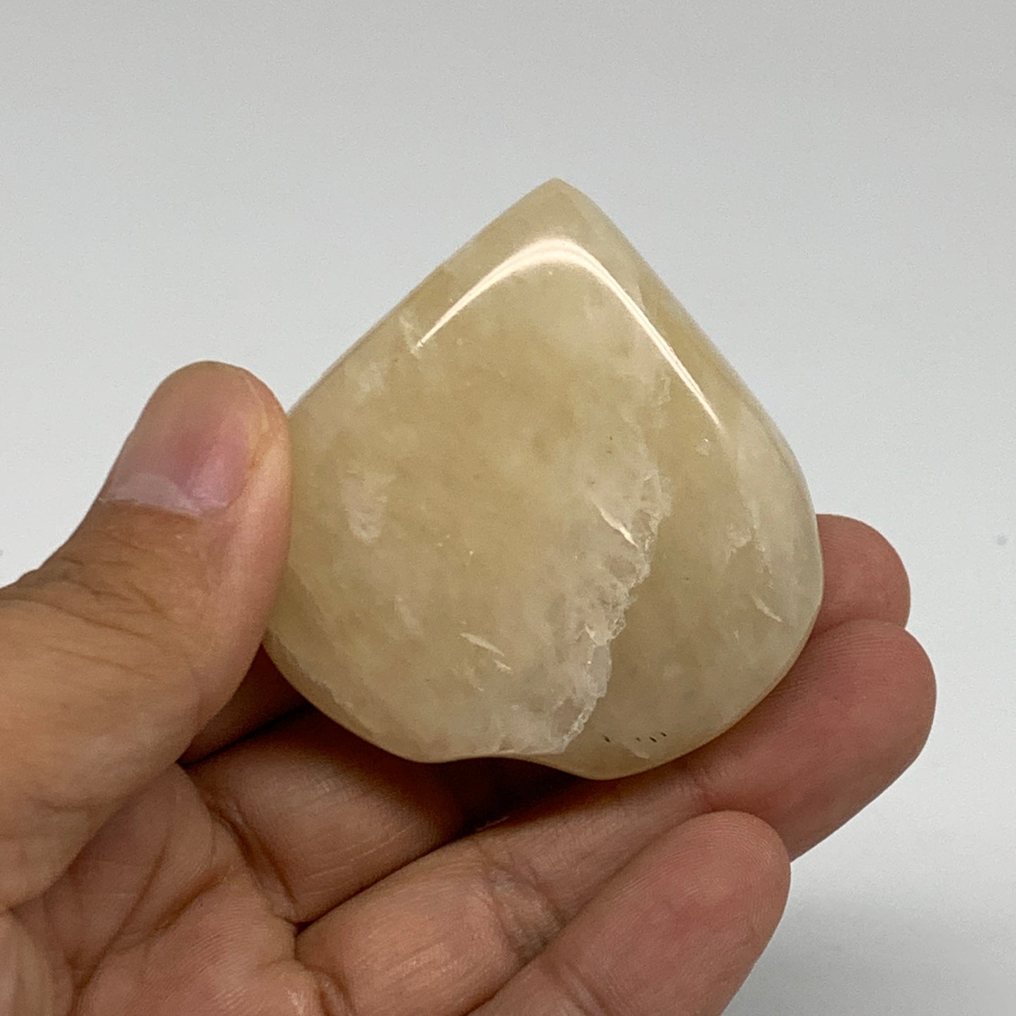 77.8g, 2"x2"x0.8" Natural Yellow Aventurine Heart Crystal Stone, B35073