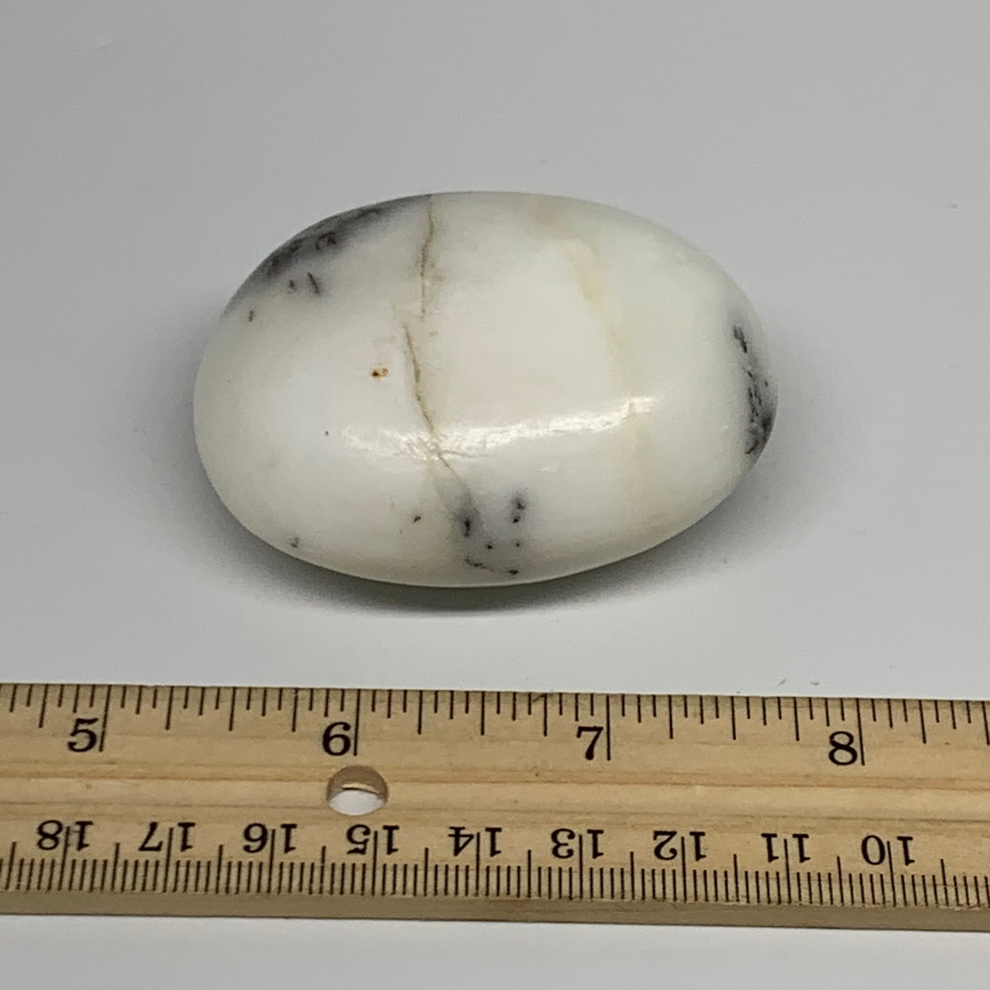 102.9g, 2.4"x1.9"x1.1", Dendrite Opal Palm-Stone Reiki Energy Crystal, B27833