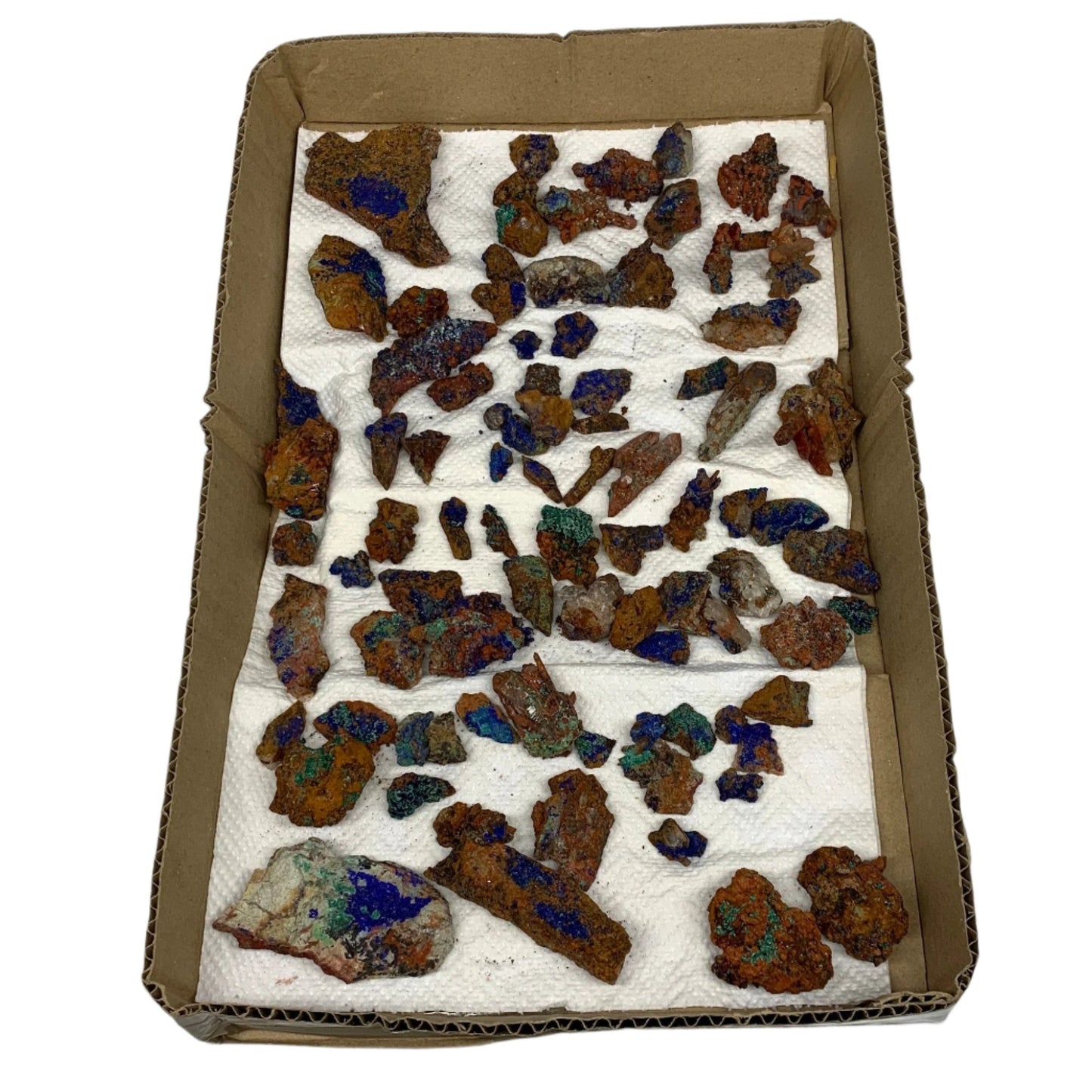 800g, 0.5"-3.6", Small Pieces Rough Azurite Malachite Mineral Specimen, B10946