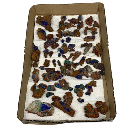 800g, 0.5"-3.6", Small Pieces Rough Azurite Malachite Mineral Specimen, B10946