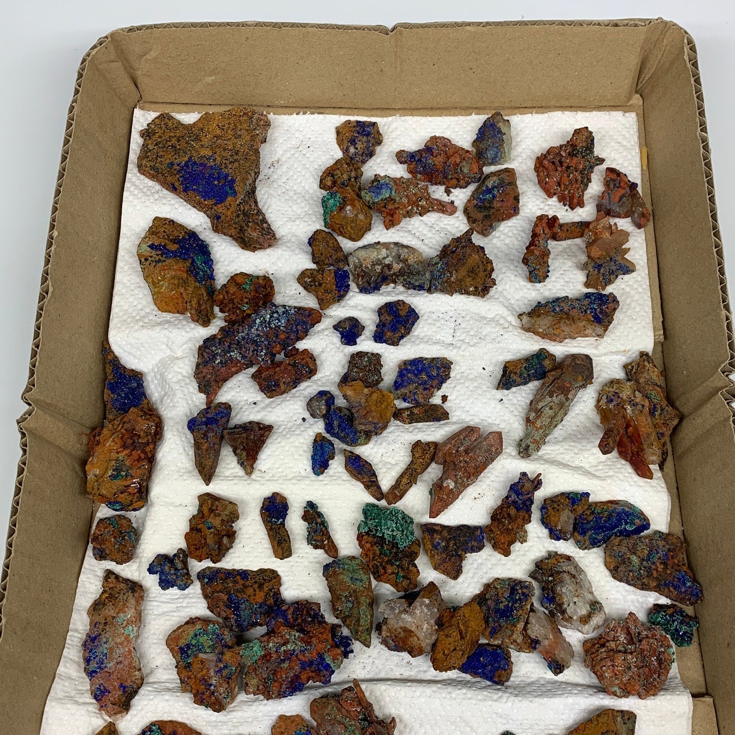 800g, 0.5"-3.6", Small Pieces Rough Azurite Malachite Mineral Specimen, B10946