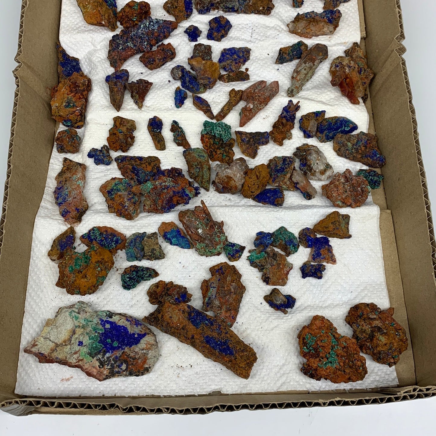 800g, 0.5"-3.6", Small Pieces Rough Azurite Malachite Mineral Specimen, B10946