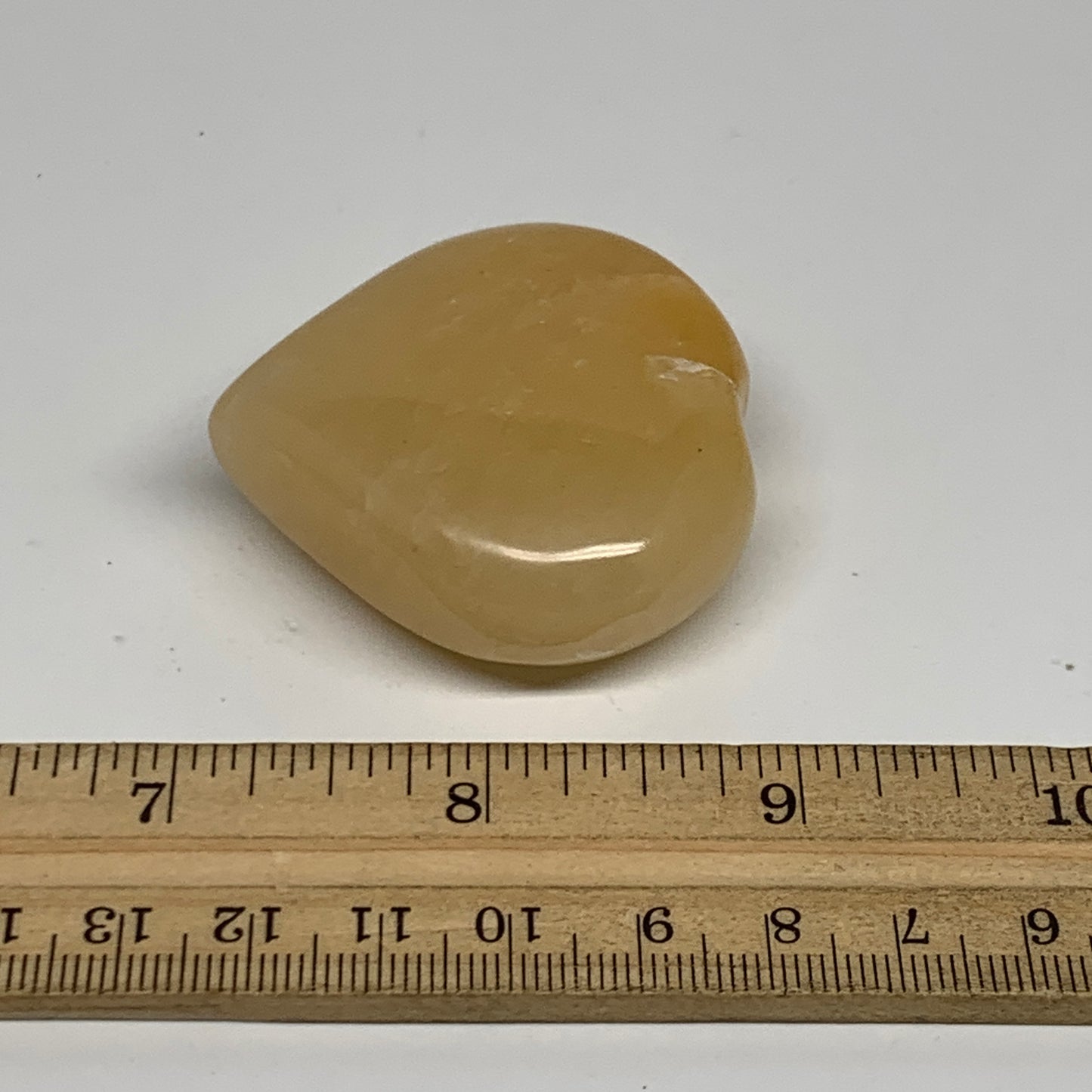 67.6g,1.9"x1.9"x0.8" Natural Yellow Aventurine Heart Crystal Stone, B35074
