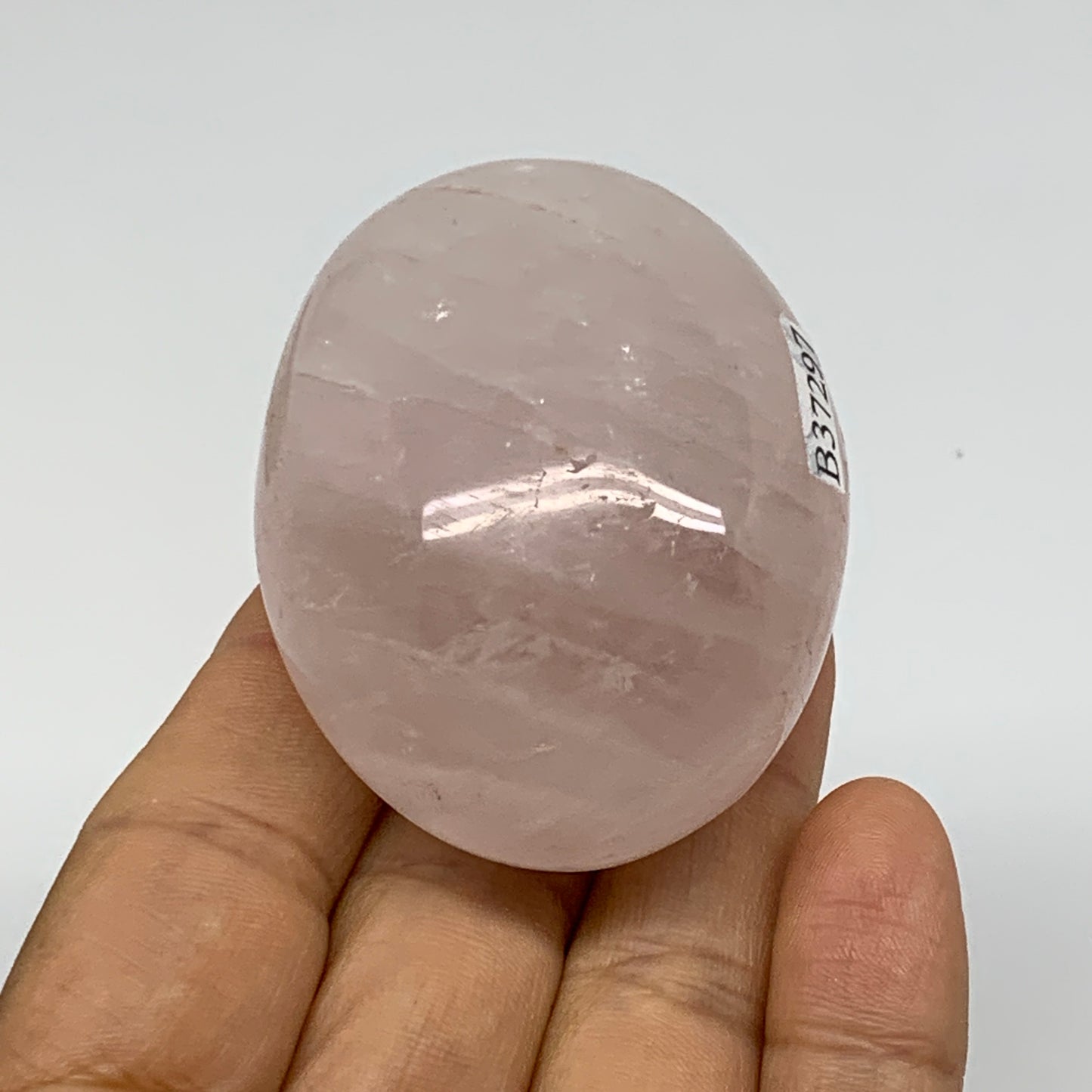 114.4g , 2.3"x1.7"x1.2", Natural Pink Rose Quartz Palm-stone Crystal, B37297