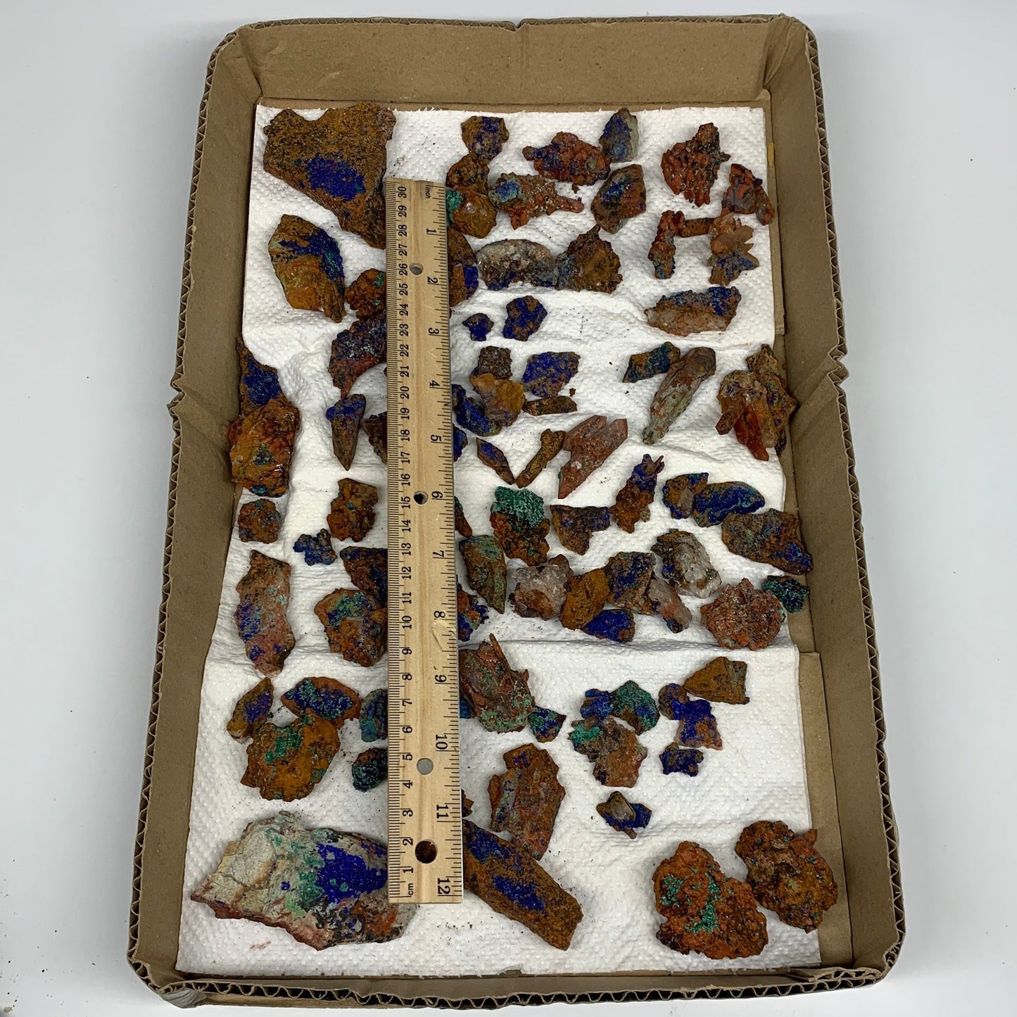 800g, 0.5"-3.6", Small Pieces Rough Azurite Malachite Mineral Specimen, B10946