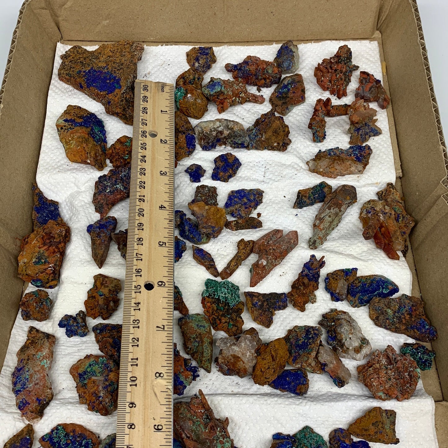 800g, 0.5"-3.6", Small Pieces Rough Azurite Malachite Mineral Specimen, B10946