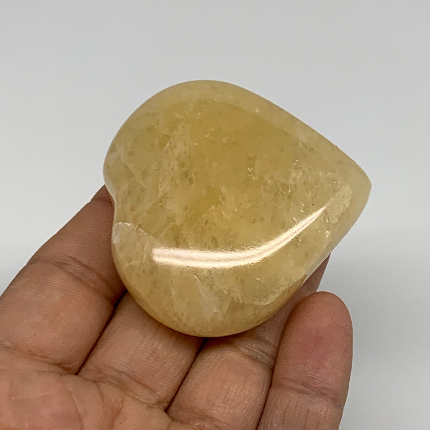 90g,2"x2.1"x0.9" Natural Yellow Aventurine Heart Crystal Stone, B35075
