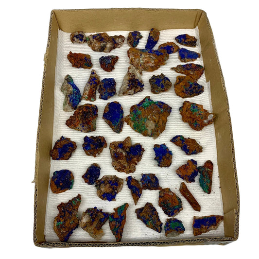 900g, 1"-2.6", Small Pieces Rough Azurite Malachite Mineral Specimen, B10948