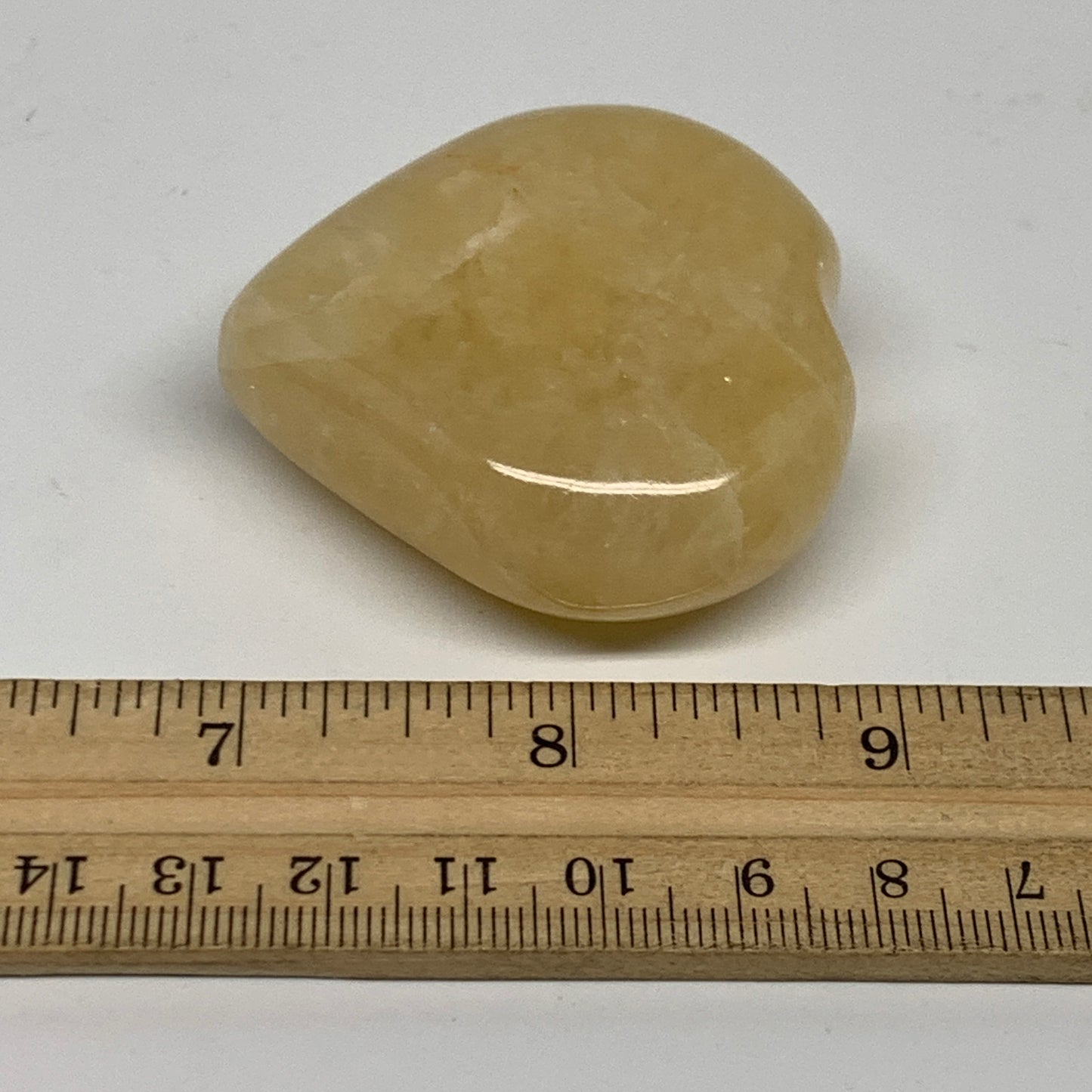 90g,2"x2.1"x0.9" Natural Yellow Aventurine Heart Crystal Stone, B35075
