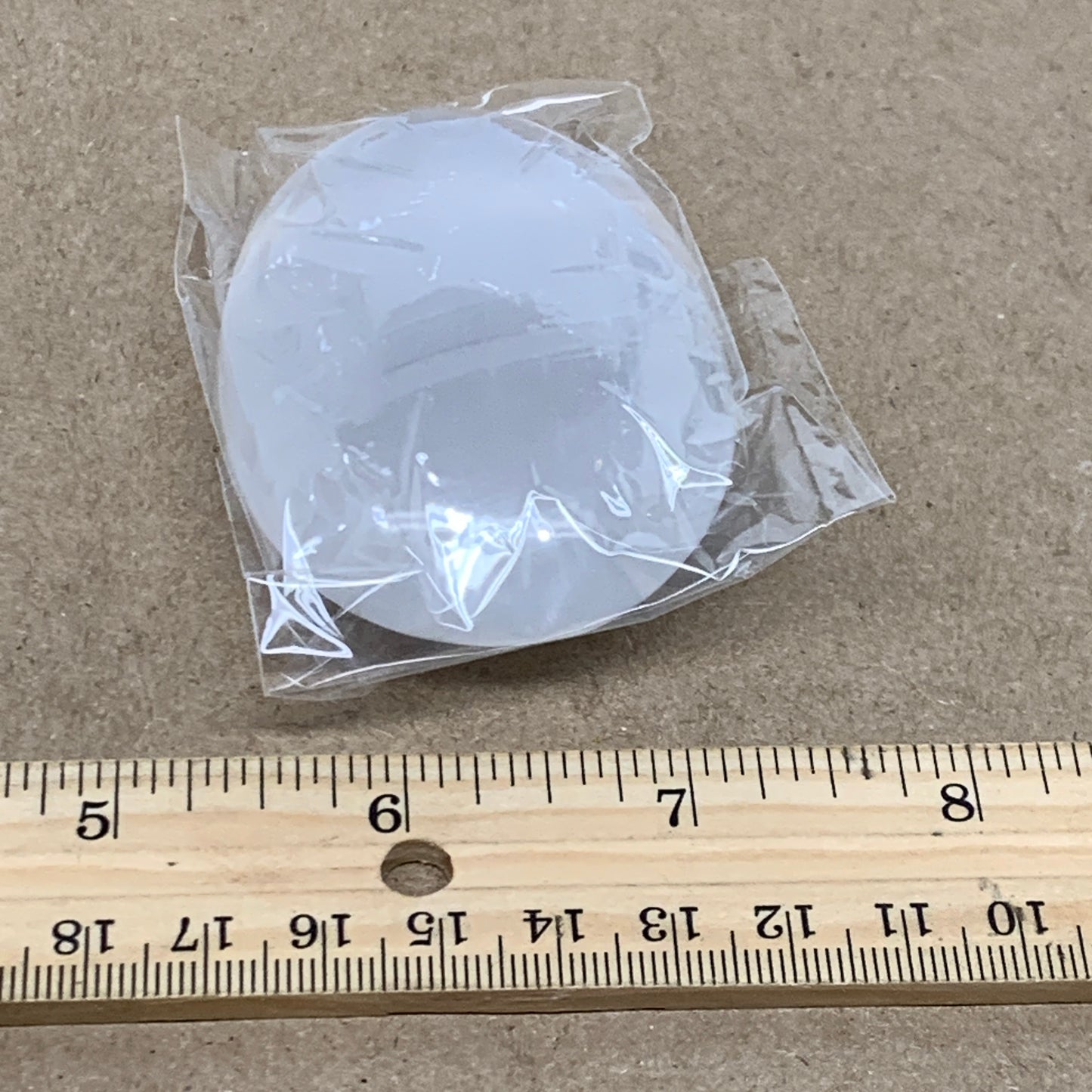 91g, 2.7"x1.9"x0.9", White Selenite Palmstone Crystal Pillow Reiki, B36392