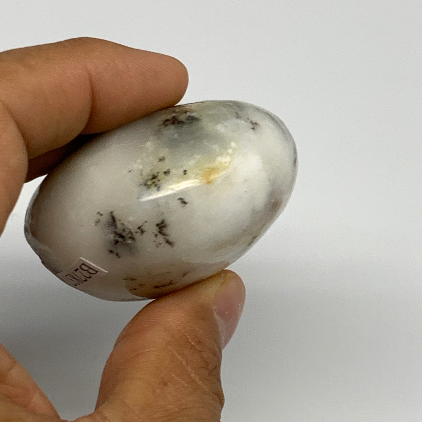 98.6g, 2.3"x1.9"x1.2", Dendrite Opal Palm-Stone Reiki Energy Crystal, B27837