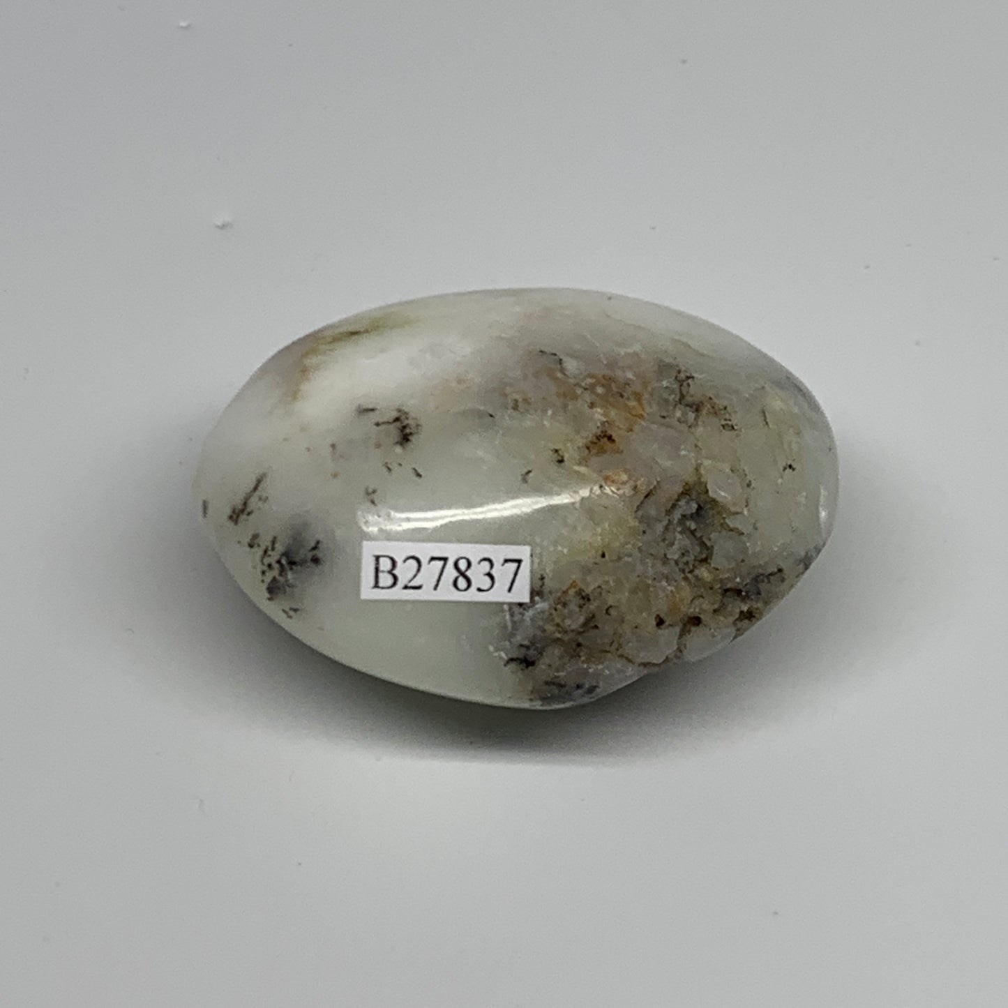 98.6g, 2.3"x1.9"x1.2", Dendrite Opal Palm-Stone Reiki Energy Crystal, B27837