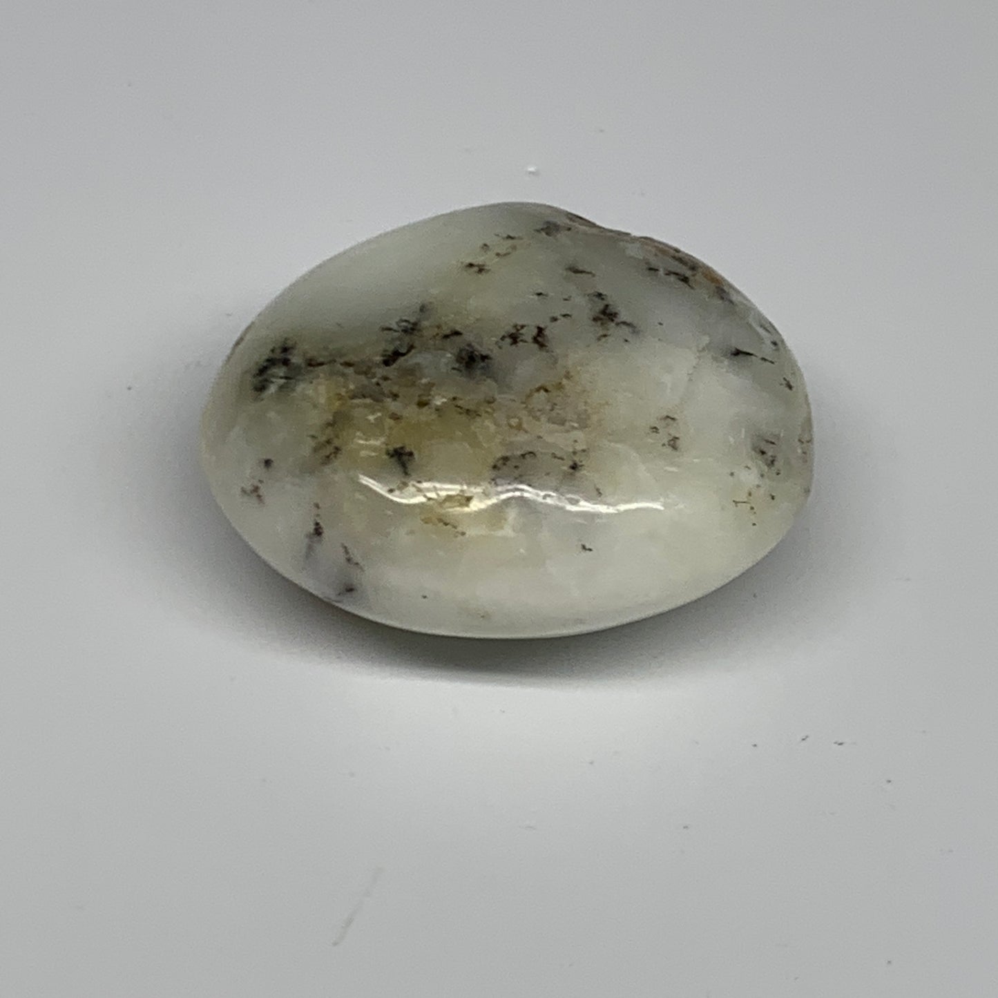 98.6g, 2.3"x1.9"x1.2", Dendrite Opal Palm-Stone Reiki Energy Crystal, B27837