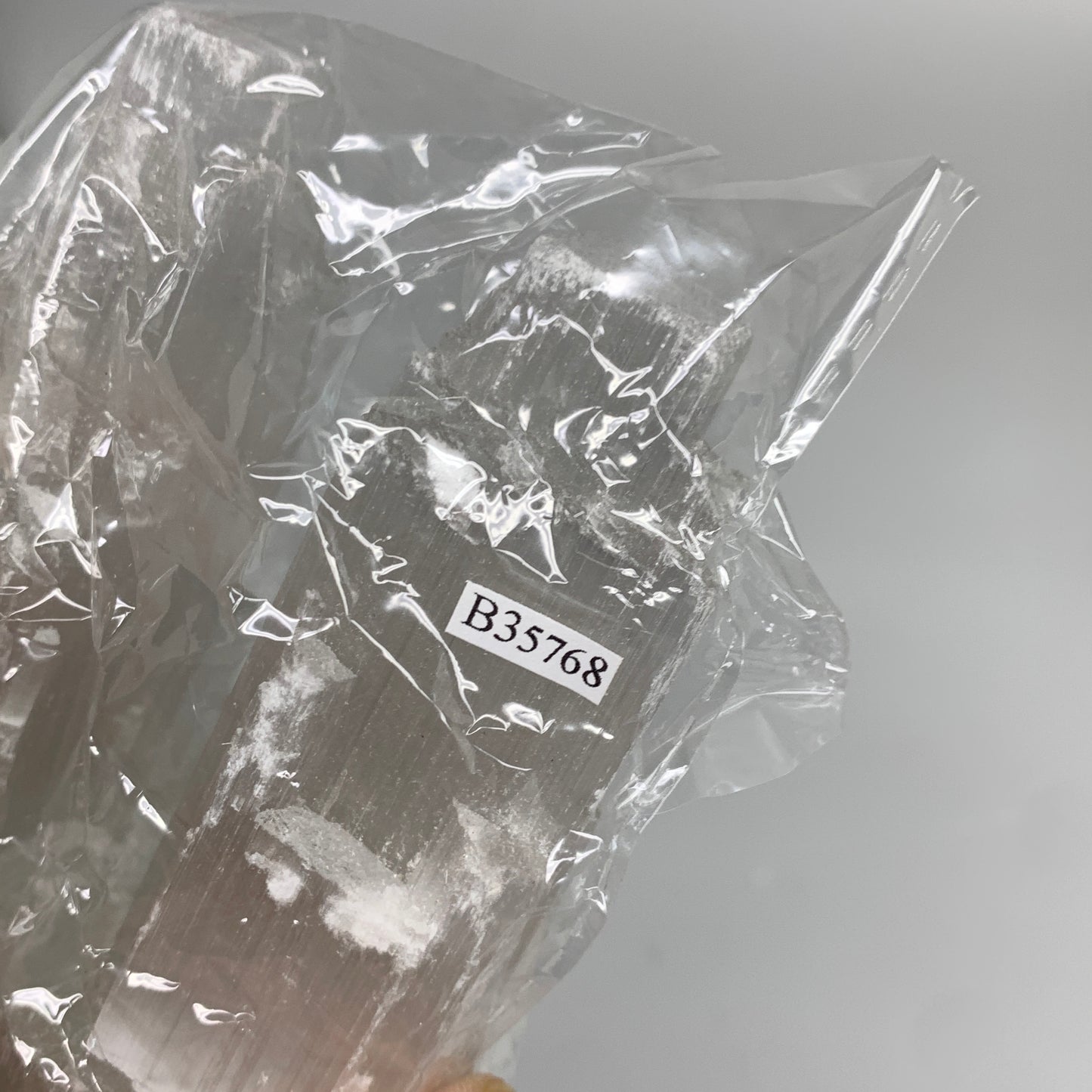 9.4 lbs, 13.8"x4.8"x3.4" Rough Selenite (Satin Spar) Lamp Tower W/Chord, B35768