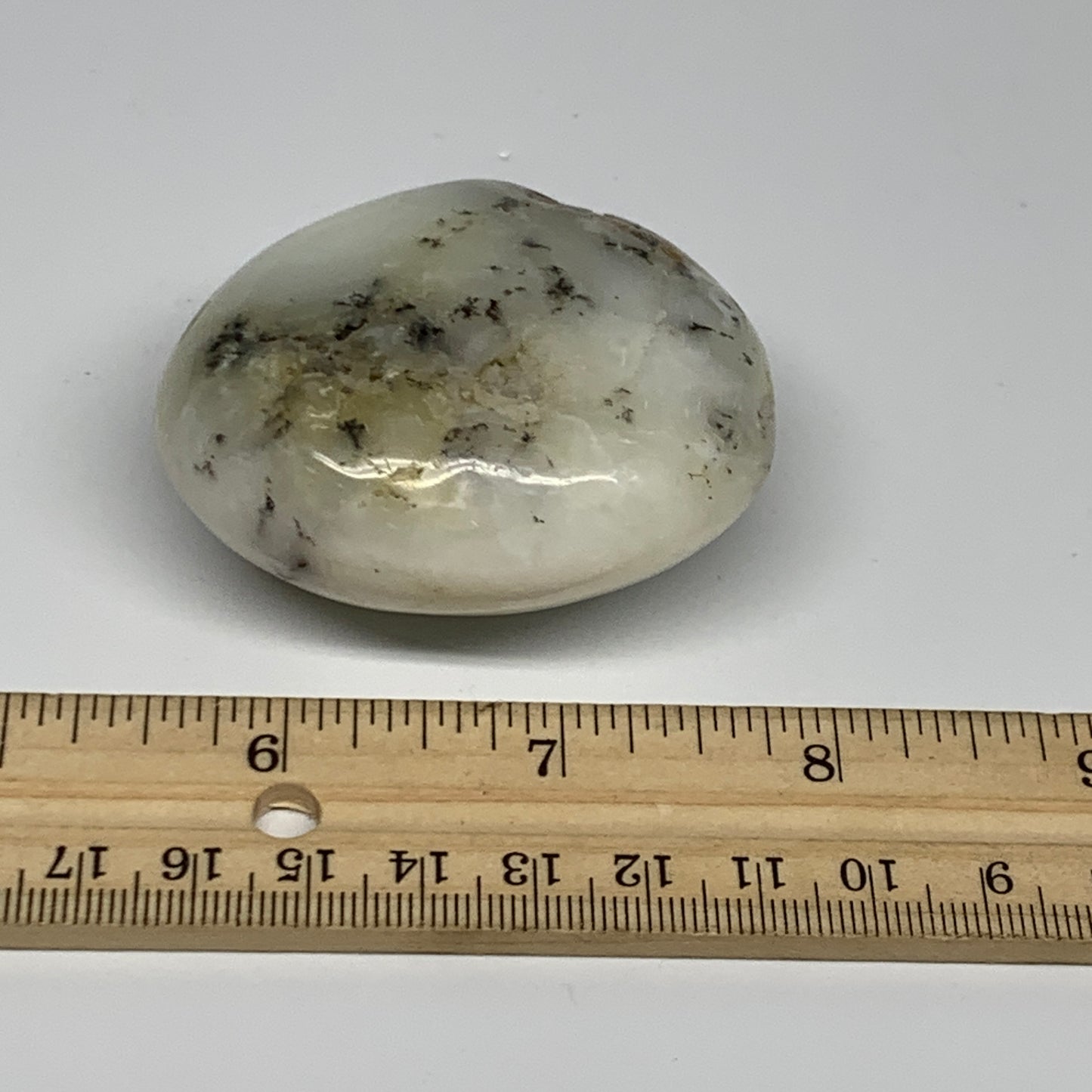 98.6g, 2.3"x1.9"x1.2", Dendrite Opal Palm-Stone Reiki Energy Crystal, B27837