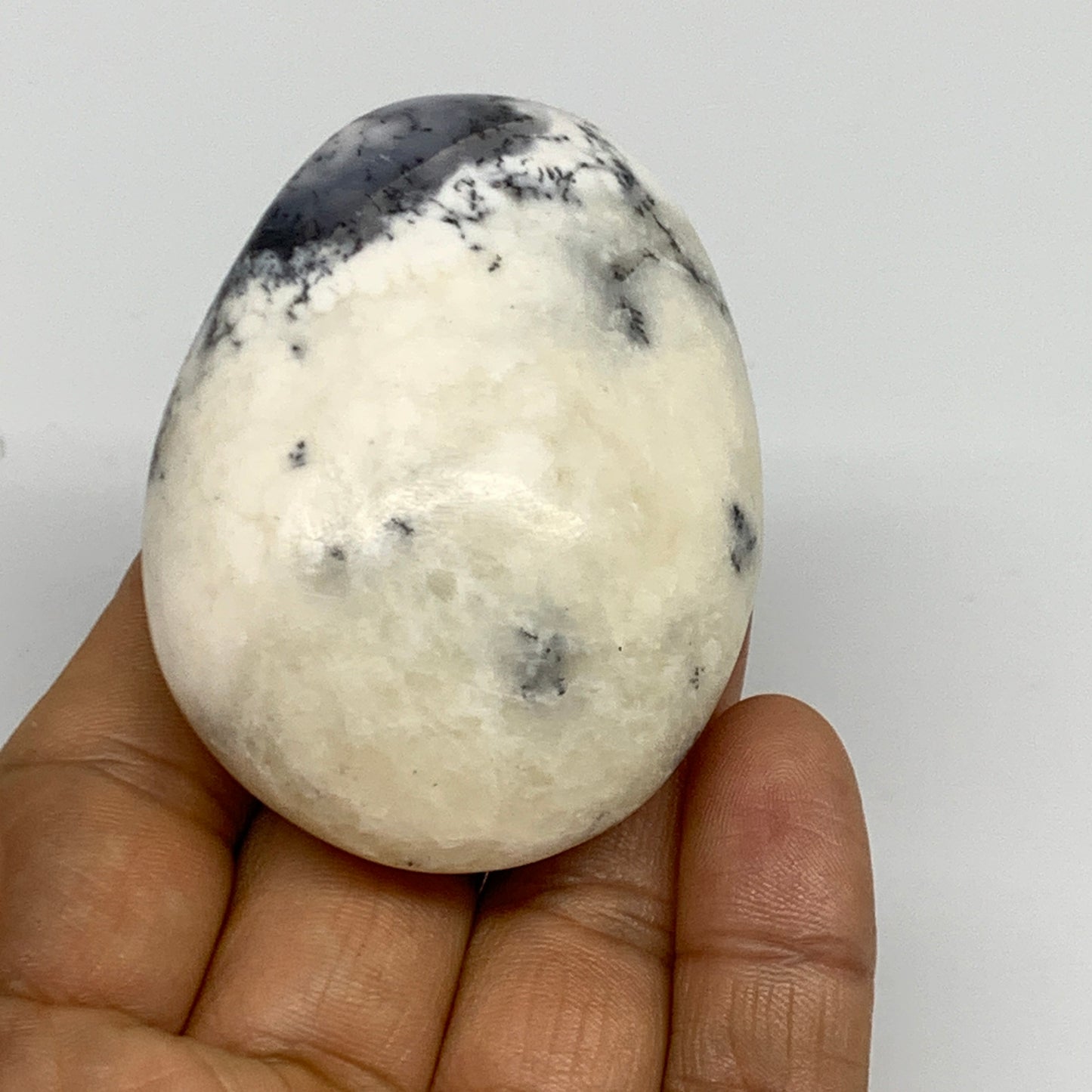 112.6g, 2.4"x1.8"x1.1", Dendrite Opal Palm-Stone Reiki Energy Crystal, B27838
