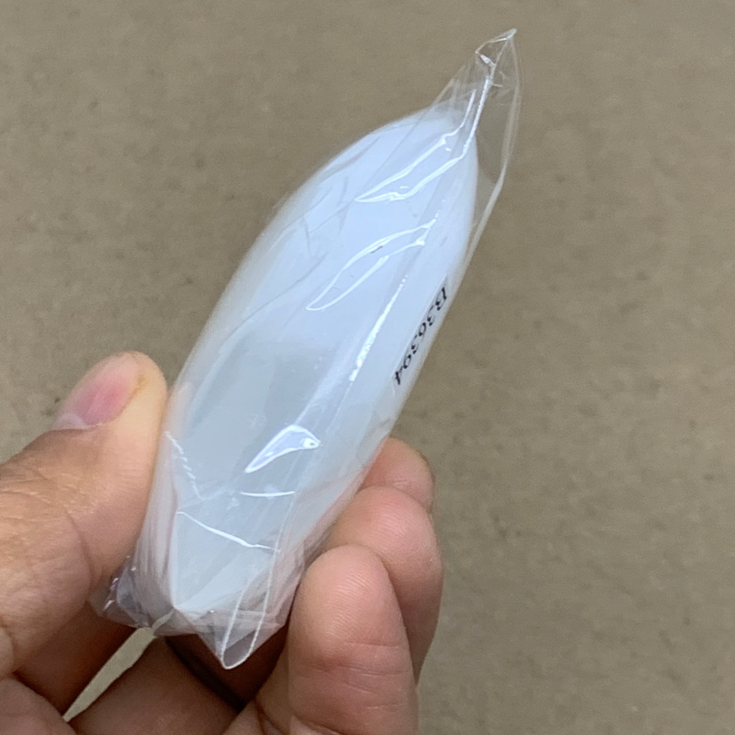 98g, 2.8"x1.9"x0.9", White Selenite Palmstone Crystal Pillow Reiki, B36394