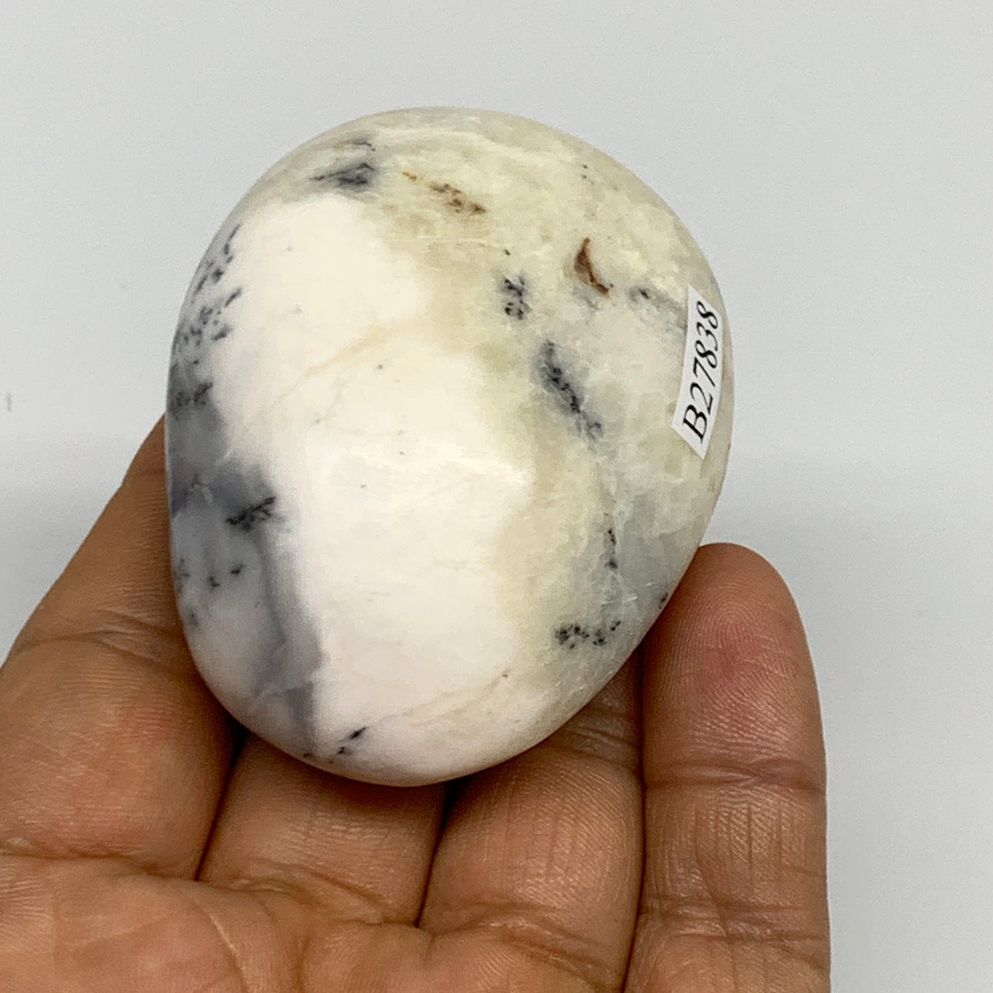 112.6g, 2.4"x1.8"x1.1", Dendrite Opal Palm-Stone Reiki Energy Crystal, B27838