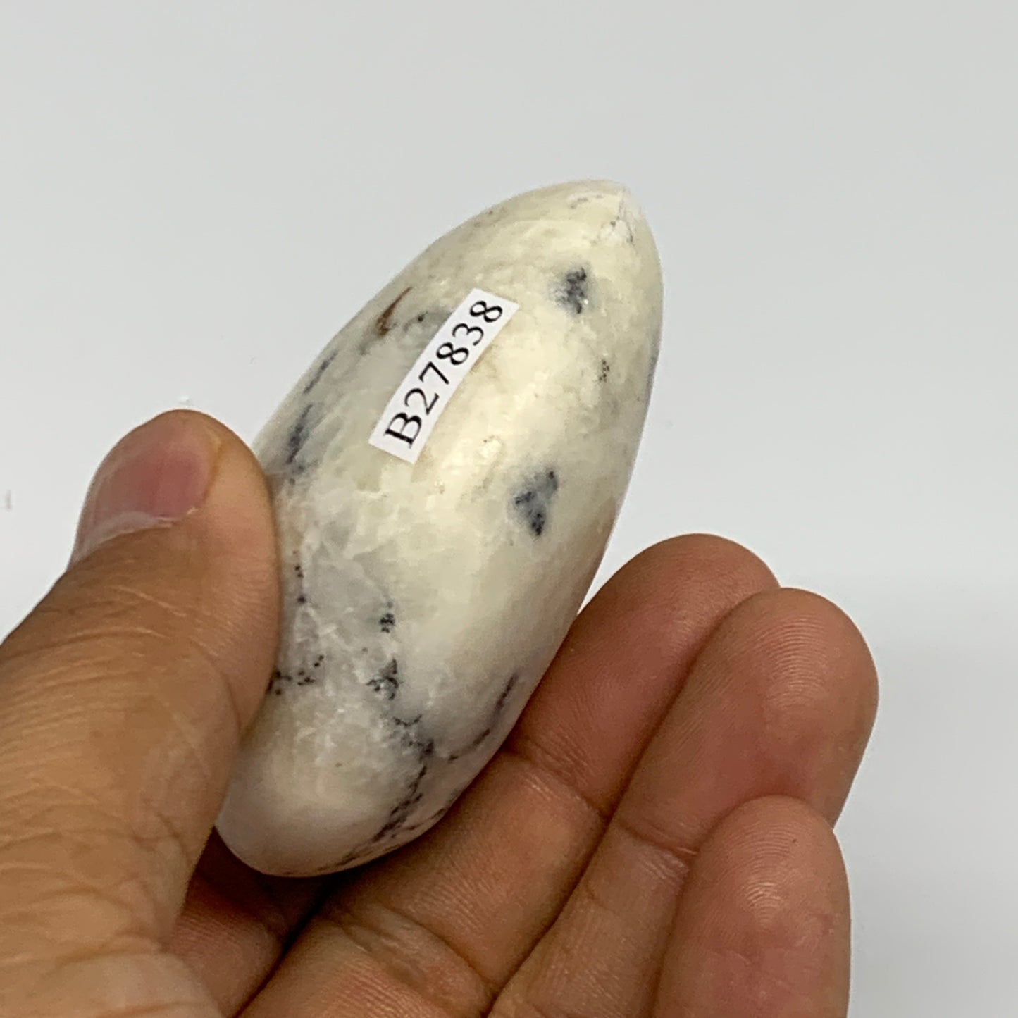 112.6g, 2.4"x1.8"x1.1", Dendrite Opal Palm-Stone Reiki Energy Crystal, B27838
