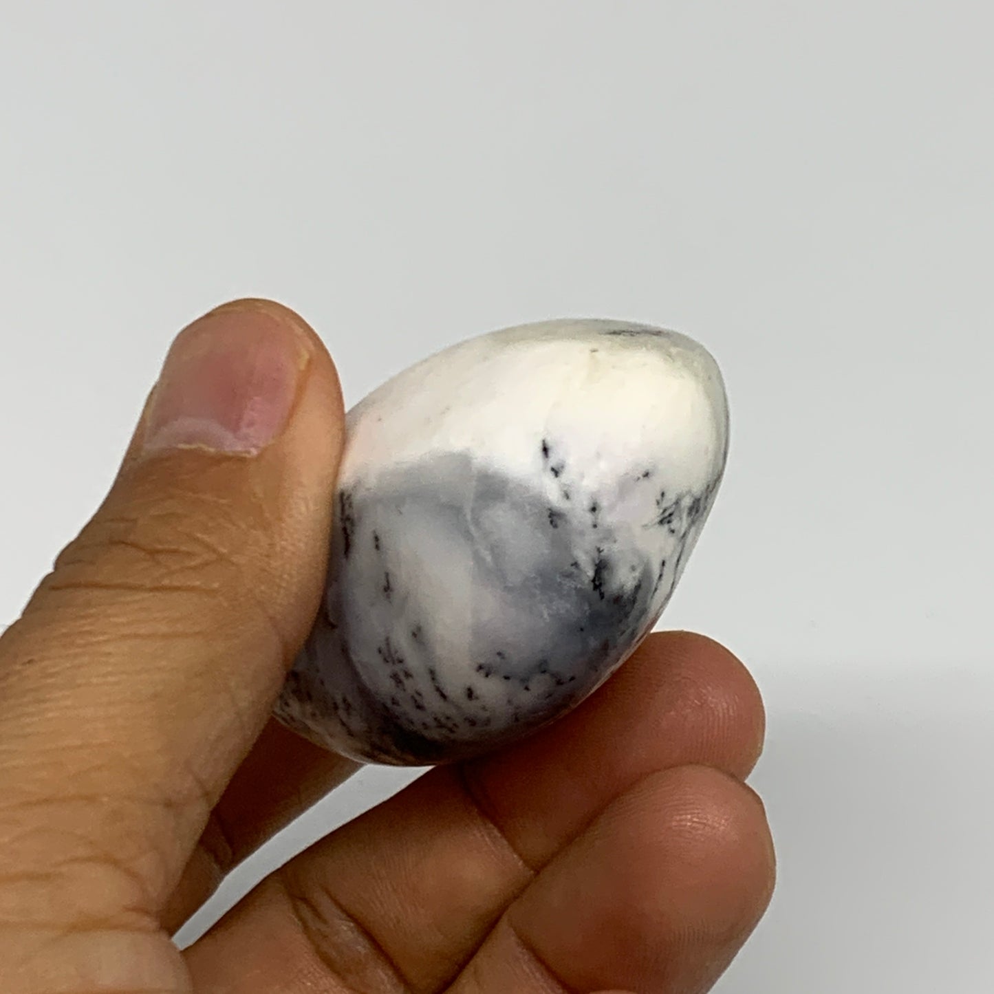 112.6g, 2.4"x1.8"x1.1", Dendrite Opal Palm-Stone Reiki Energy Crystal, B27838