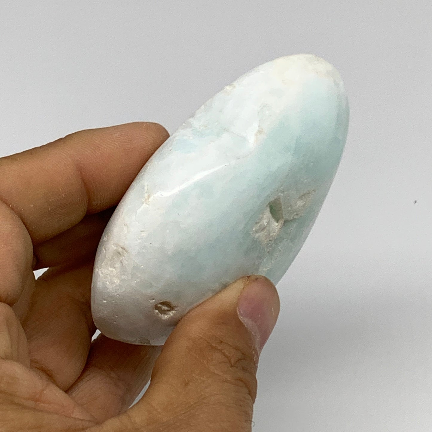 164g, 2.7"x2.9"x1" Caribbean Calcite Heart Gemstones @Afghanistan,B33654