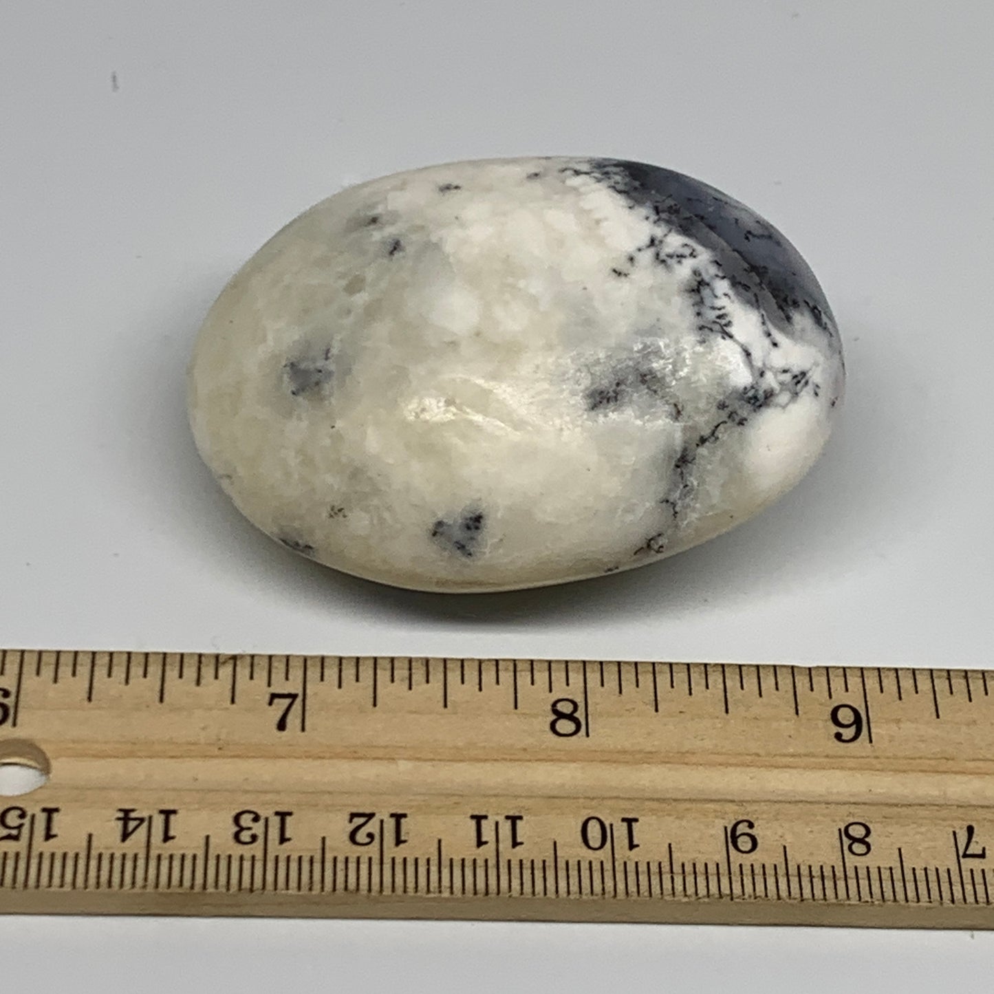 112.6g, 2.4"x1.8"x1.1", Dendrite Opal Palm-Stone Reiki Energy Crystal, B27838