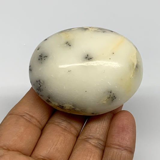 92.9g, 2.3"x1.8"x1.2", Dendrite Opal Palm-Stone Reiki Energy Crystal, B27839