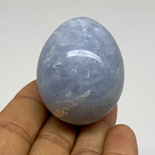 90g, 1.8"x1.5", Natural Blue Calcite Egg Polished Crystal @Madagascar, B38145